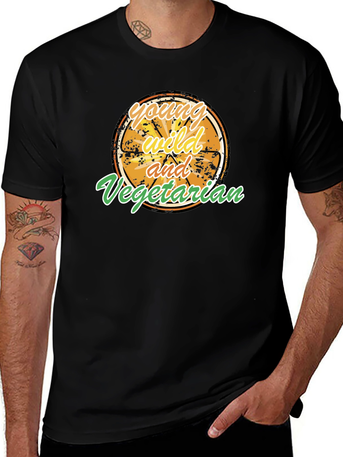 Young Wild and Vegetarian Graphic T-Shirt