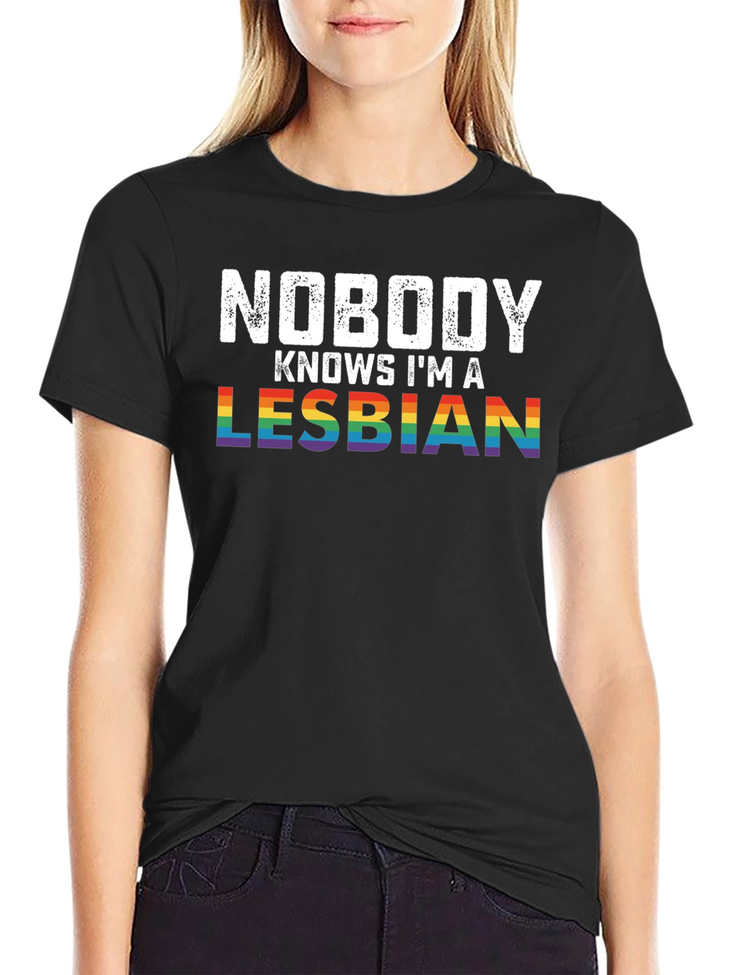 Nobody Knows Im a Lesbian Pride T-Shirt