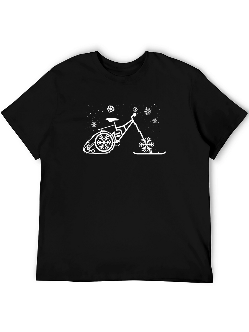 Winter Bike T-Shirt - Snowflakes & Ski Fun!