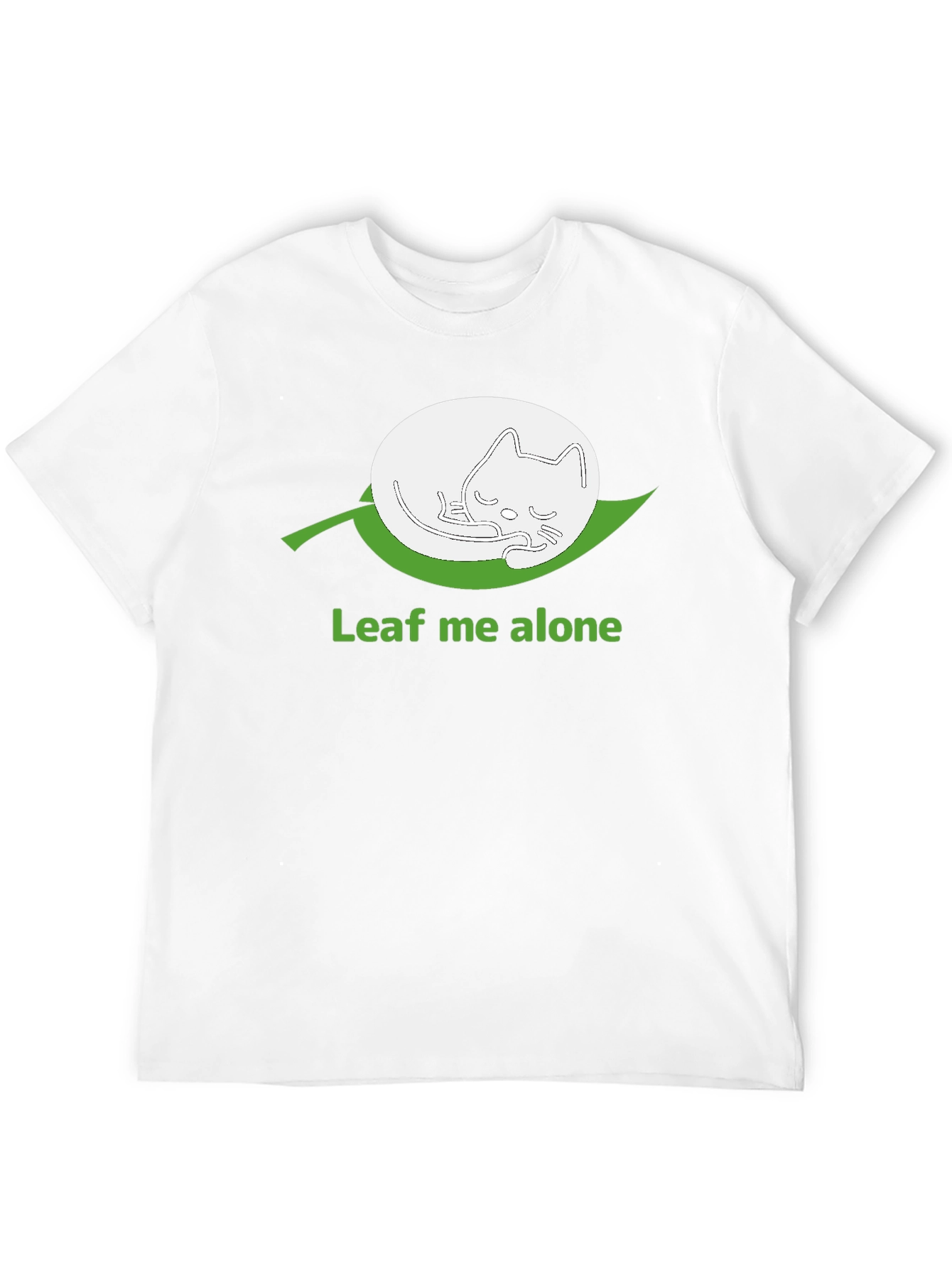 Leaf Me Alone Funny Cat T-Shirt