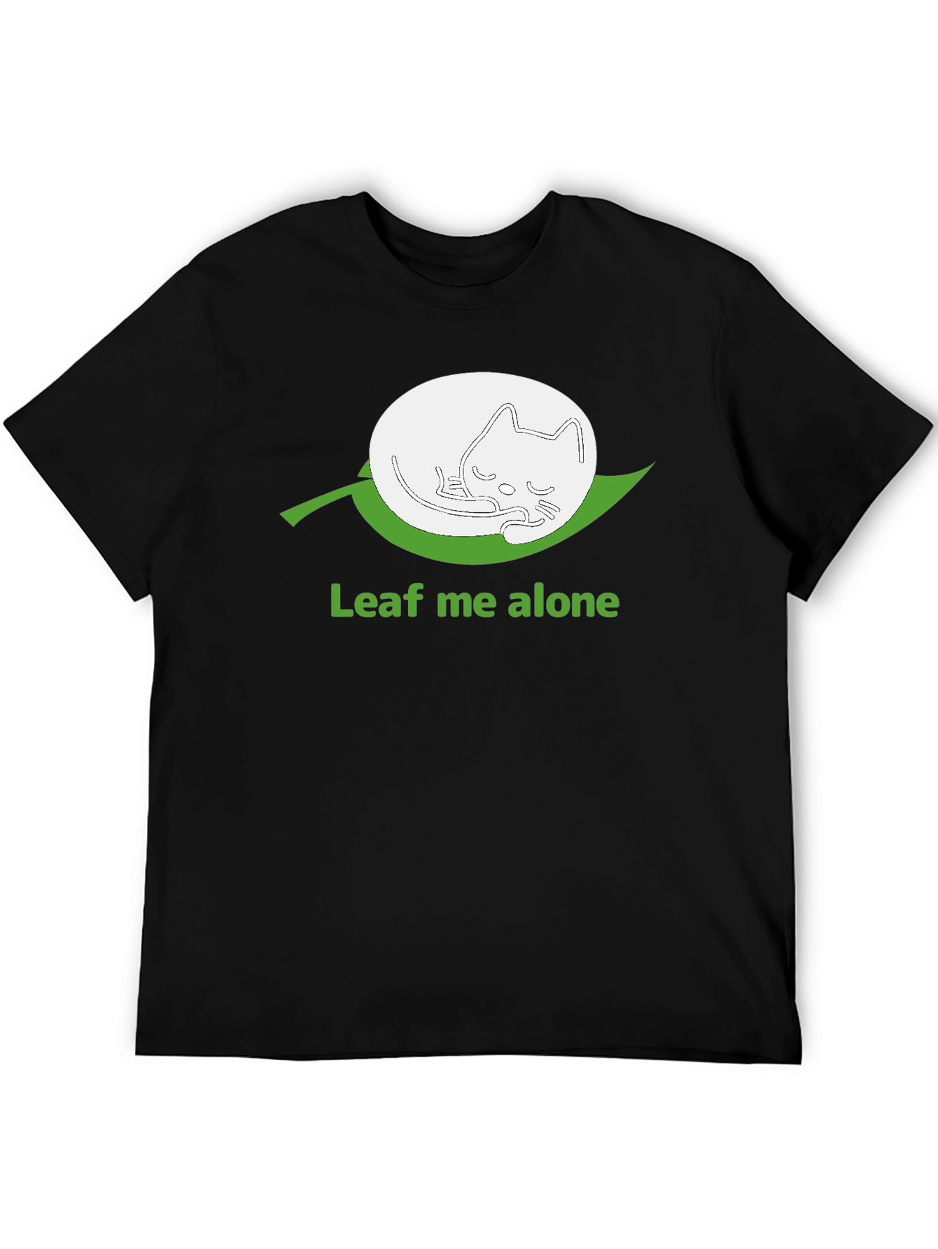 Leaf Me Alone Funny Cat T-Shirt