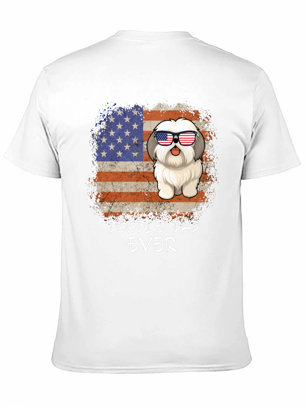Doodle Dad Ever T-Shirt Patriotic Dog Tee