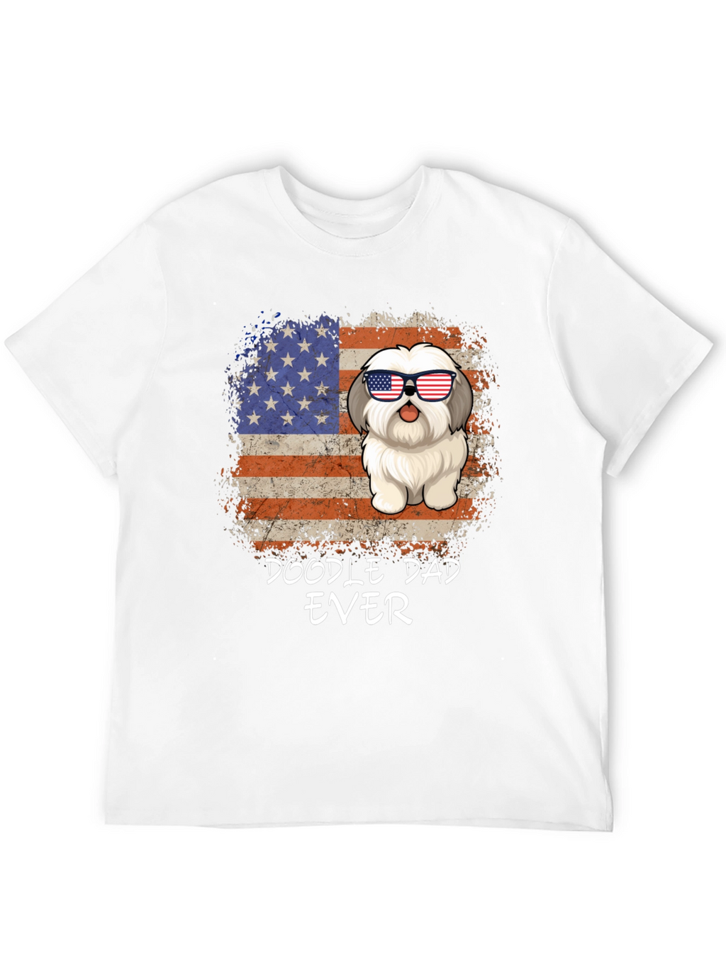 Doodle Dad Ever T-Shirt Patriotic Dog Tee