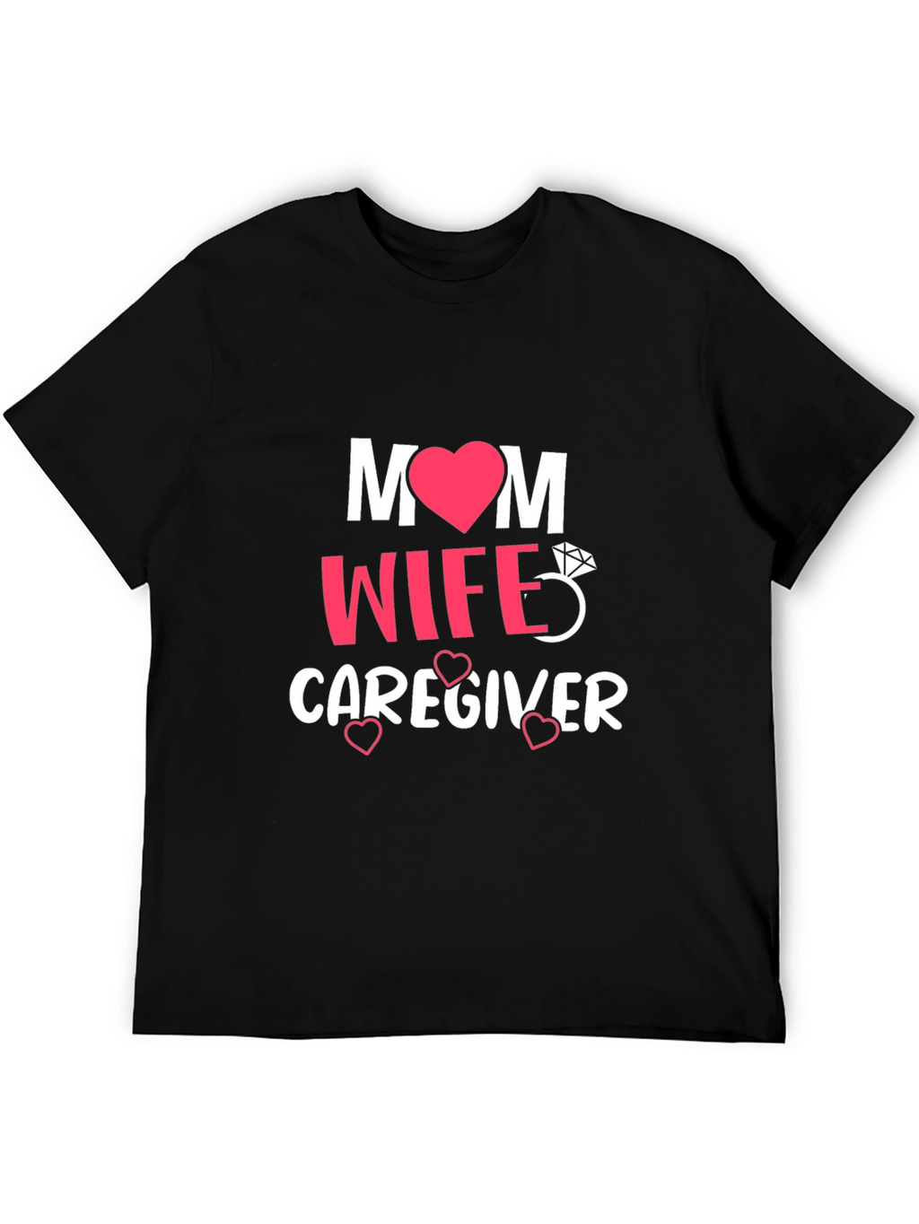 Mom Wife Caregiver Graphic Tee - Black T-Shirt