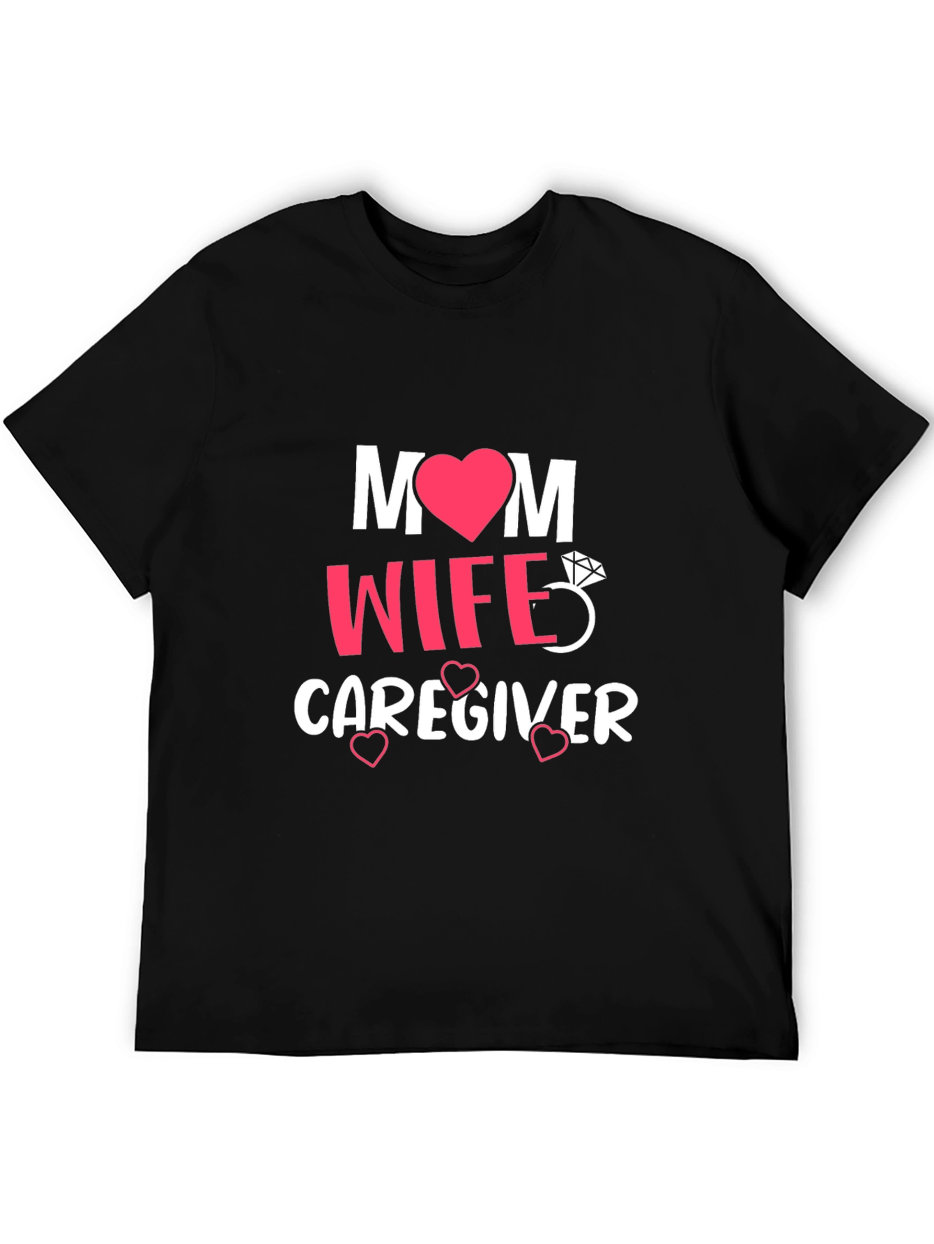 Mom Wife Caregiver Graphic Tee - Black T-Shirt