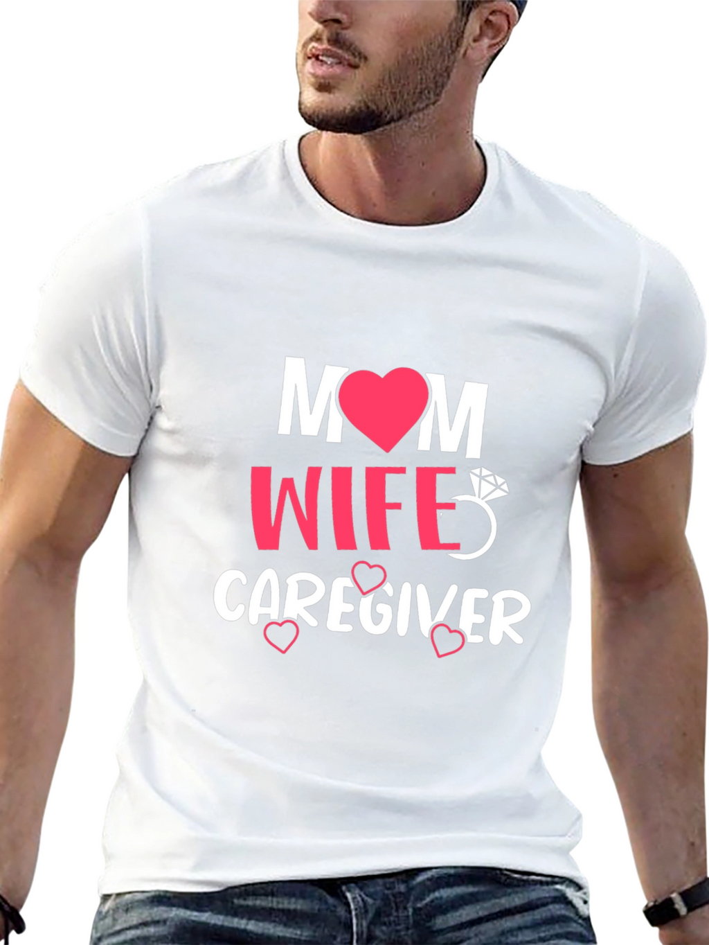 Mom Wife Caregiver Graphic Tee - Black T-Shirt