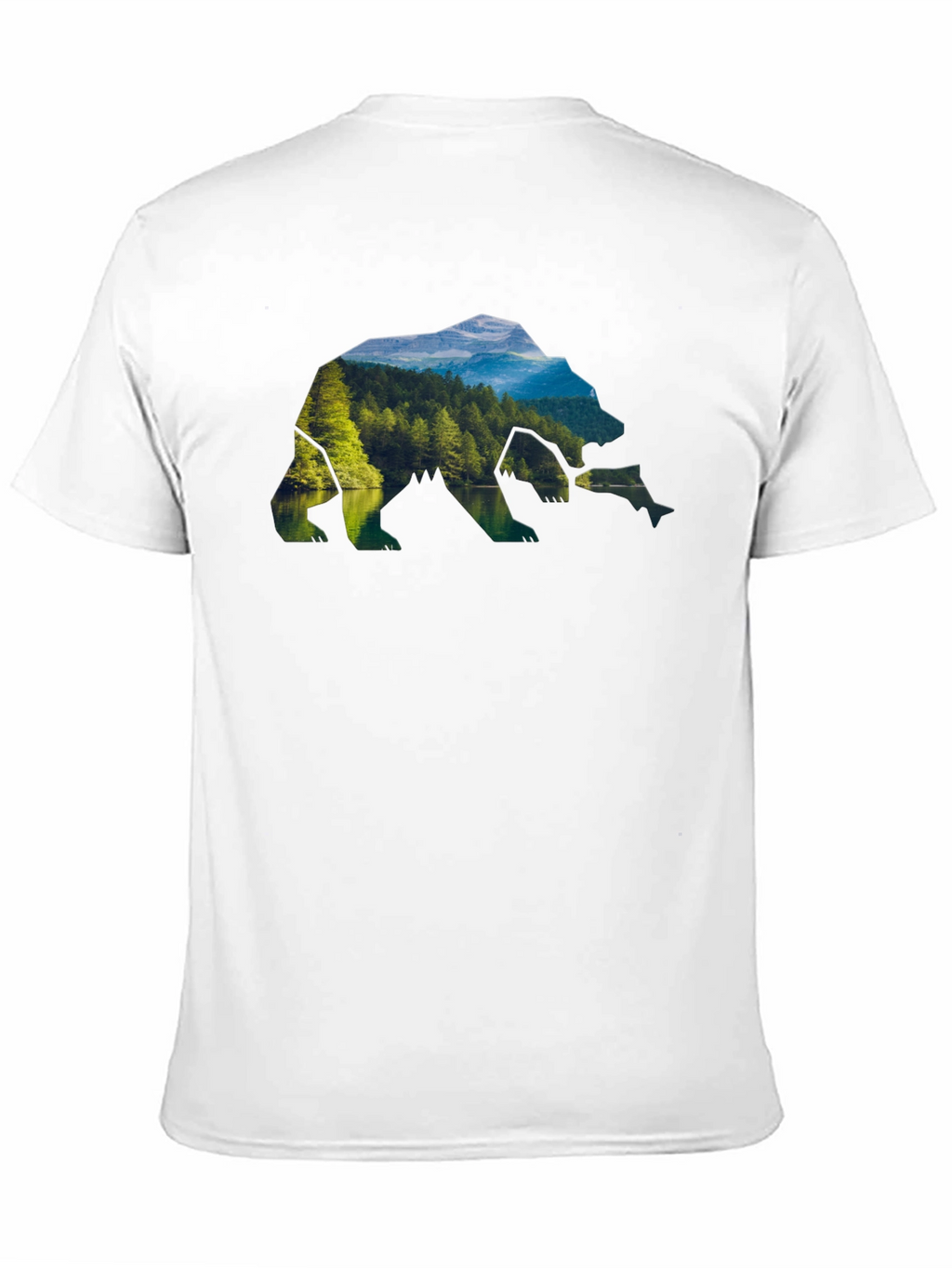 Nature Bear Graphic Tee - Black Crew Neck
