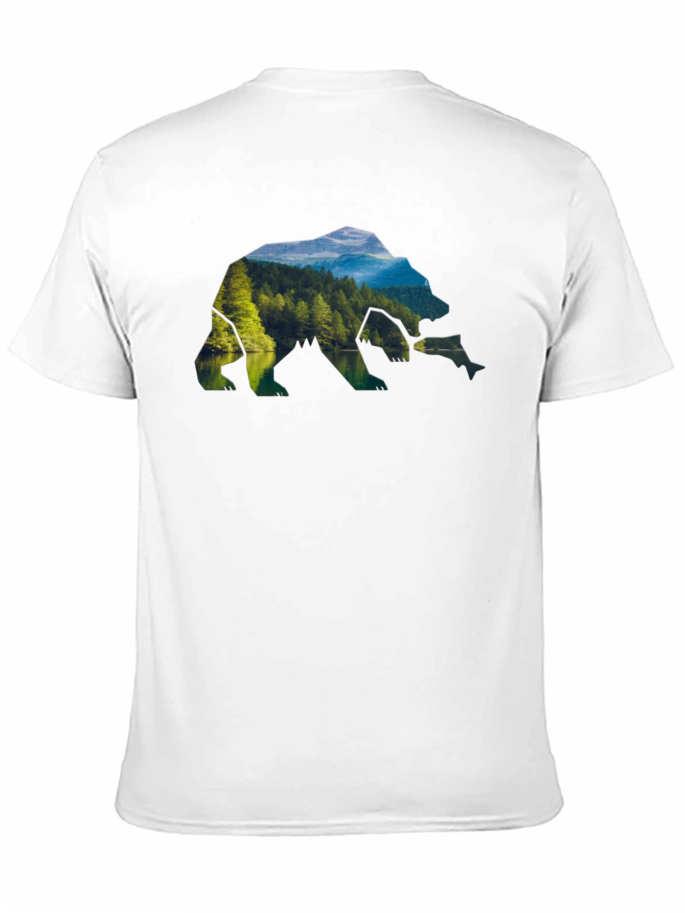 Nature Bear Graphic Tee - Black Crew Neck
