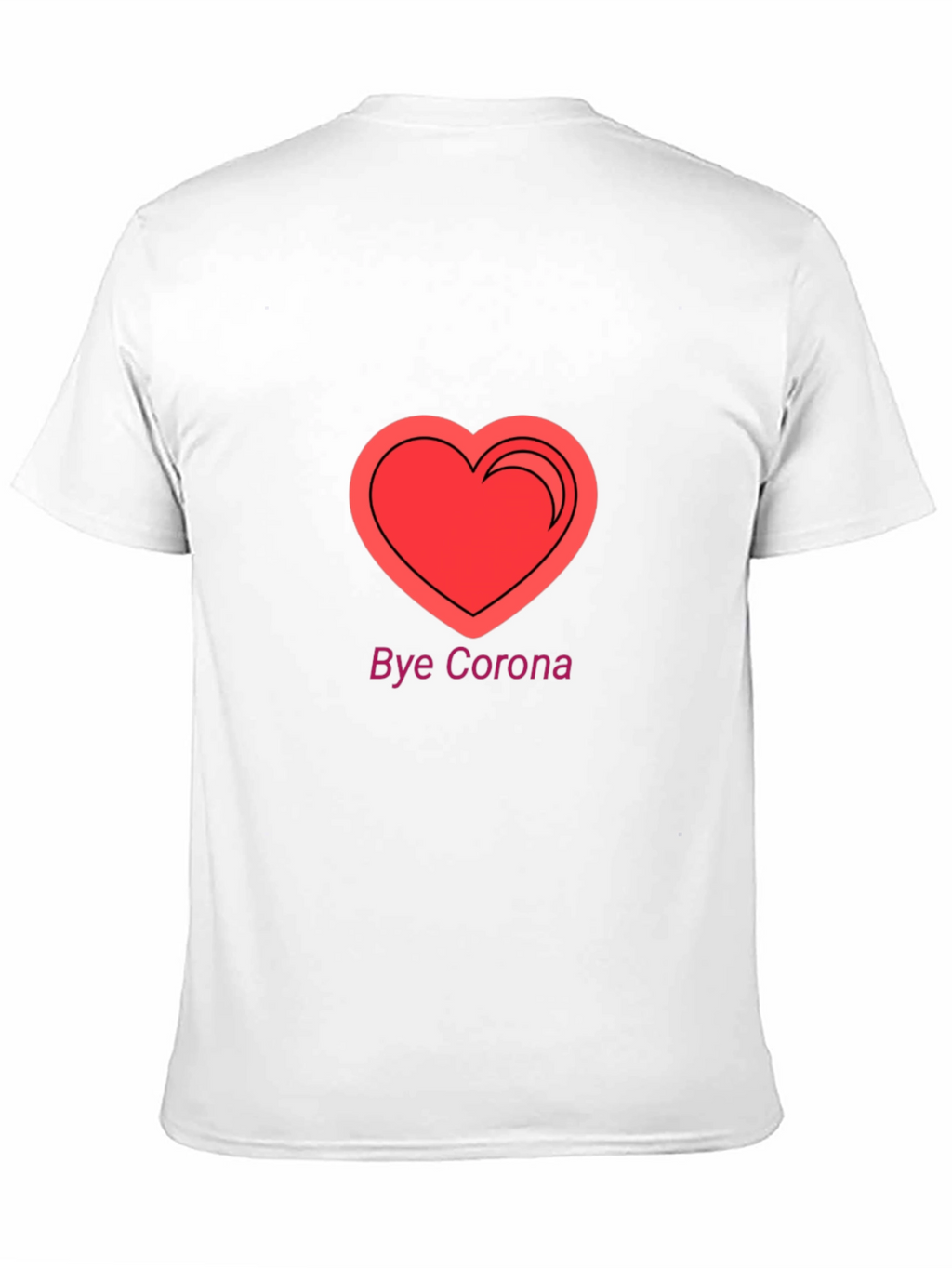 Bye Corona Heart T-Shirt - Black