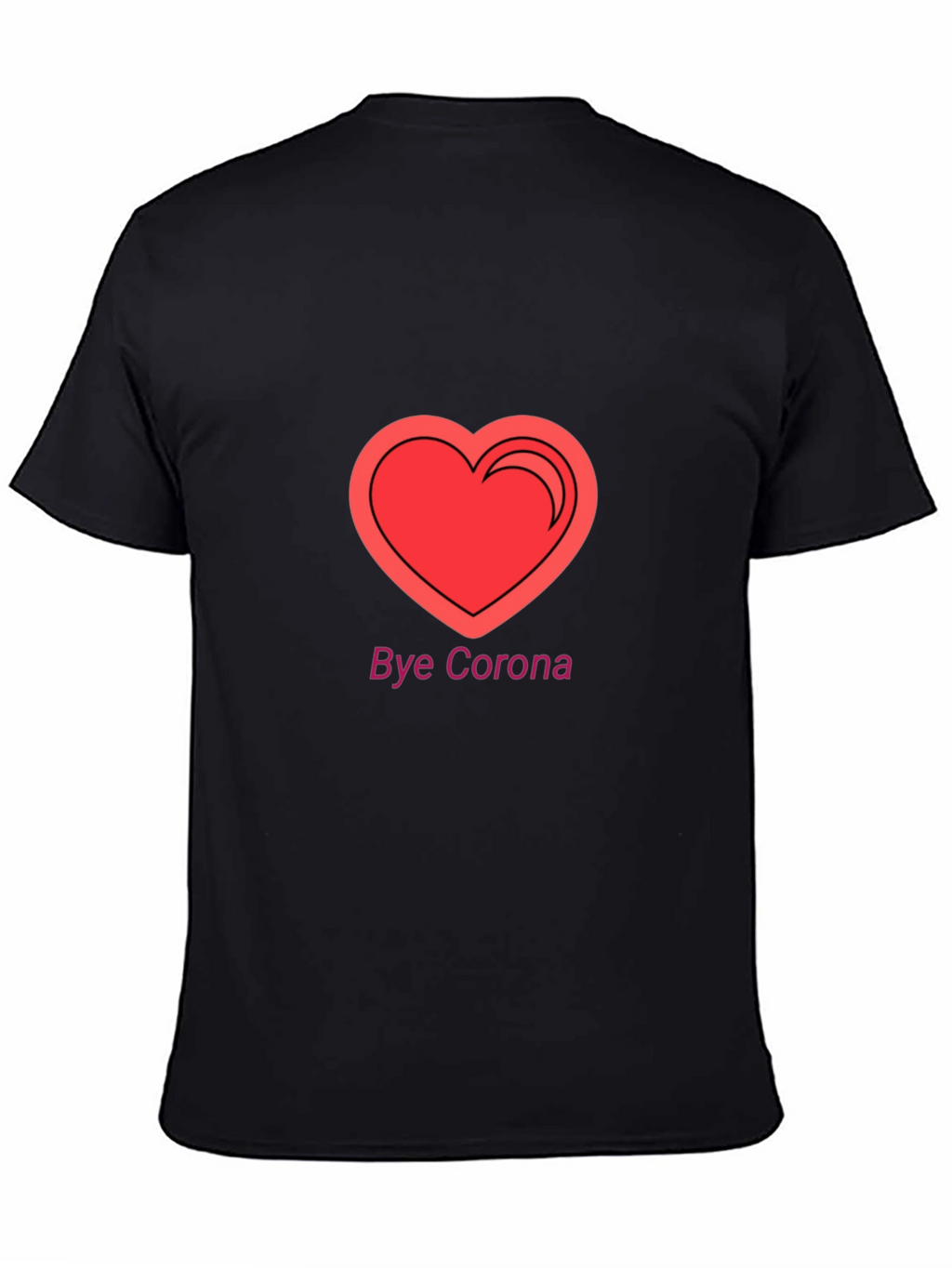Bye Corona Heart T-Shirt - Black