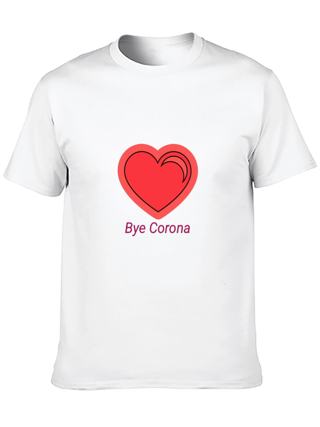 Bye Corona Heart T-Shirt - Black