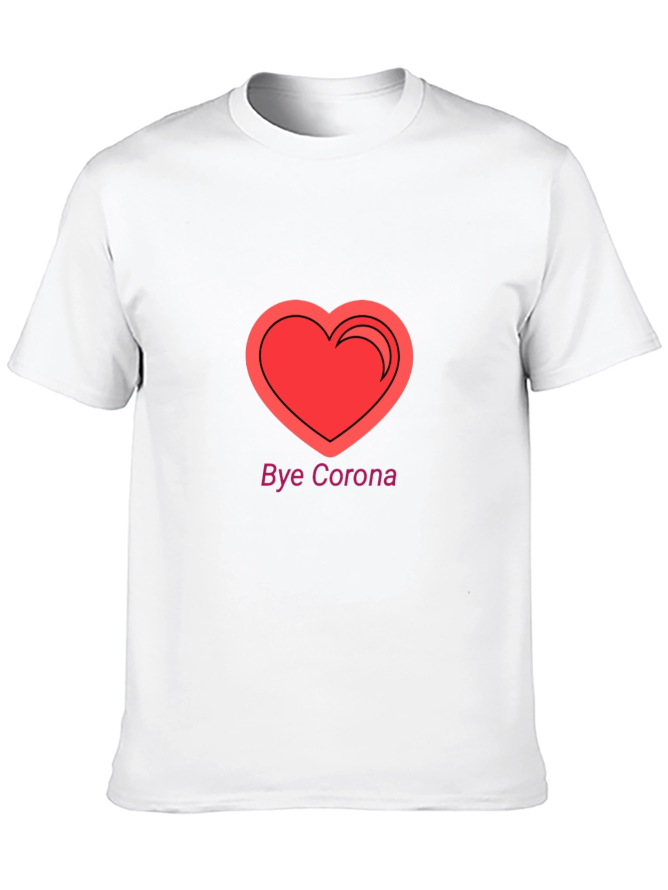 Bye Corona Heart T-Shirt - Black