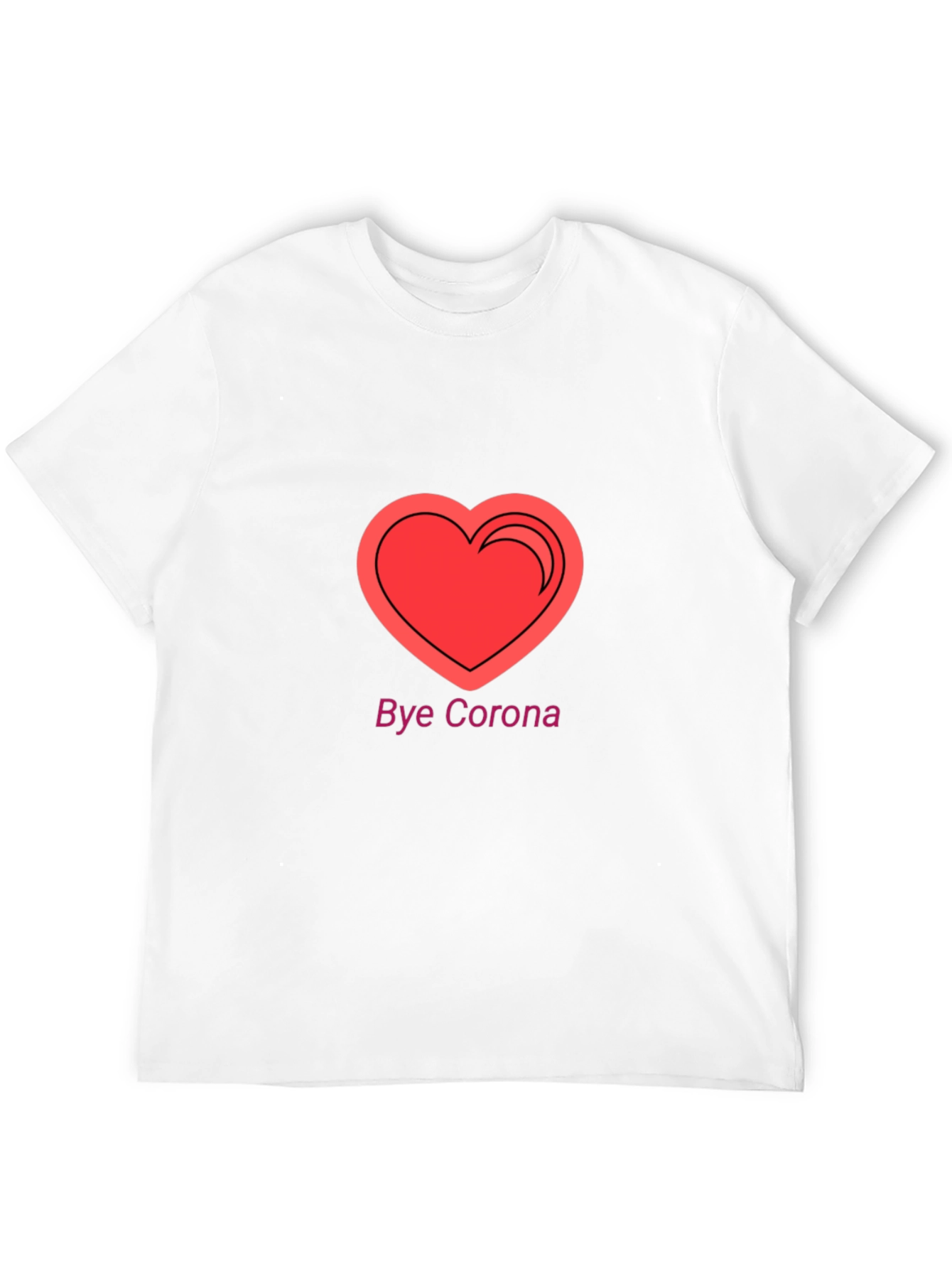 Bye Corona Heart T-Shirt - Black