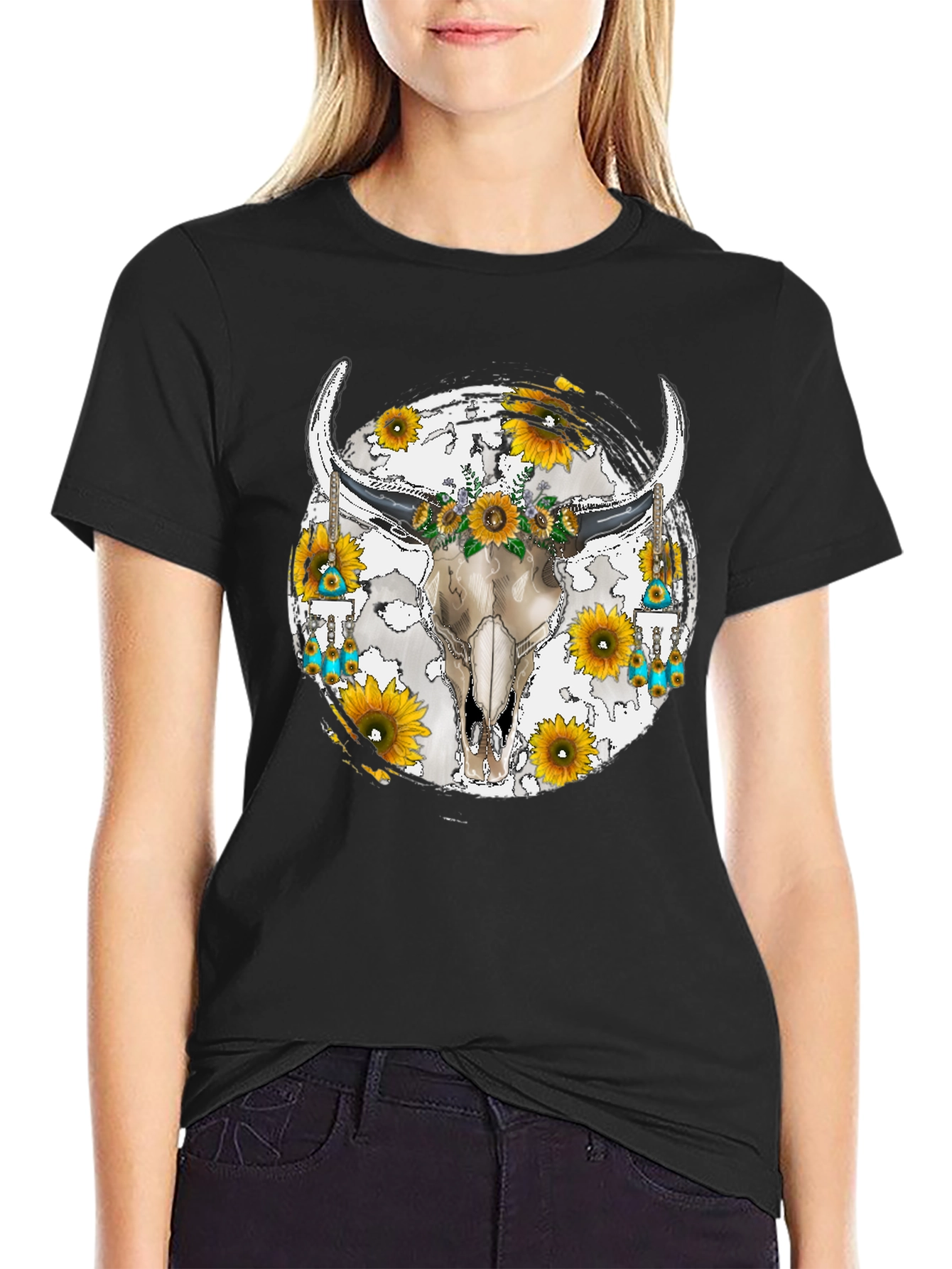 Skull & Sunflower Graphic Tee