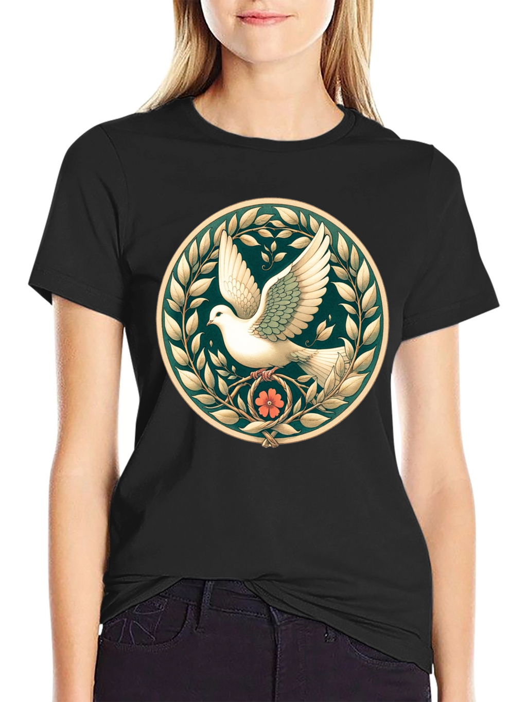 Peace Dove Graphic Tee - Black Unisex Shirt