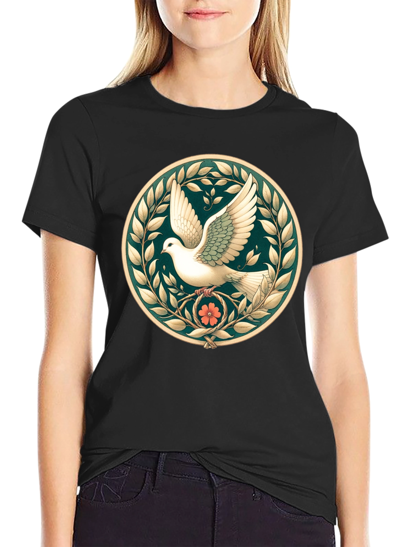Peace Dove Graphic Tee - Black Unisex Shirt