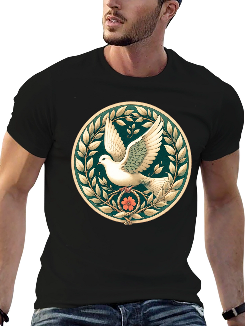 Peace Dove Graphic Tee - Black Unisex Shirt
