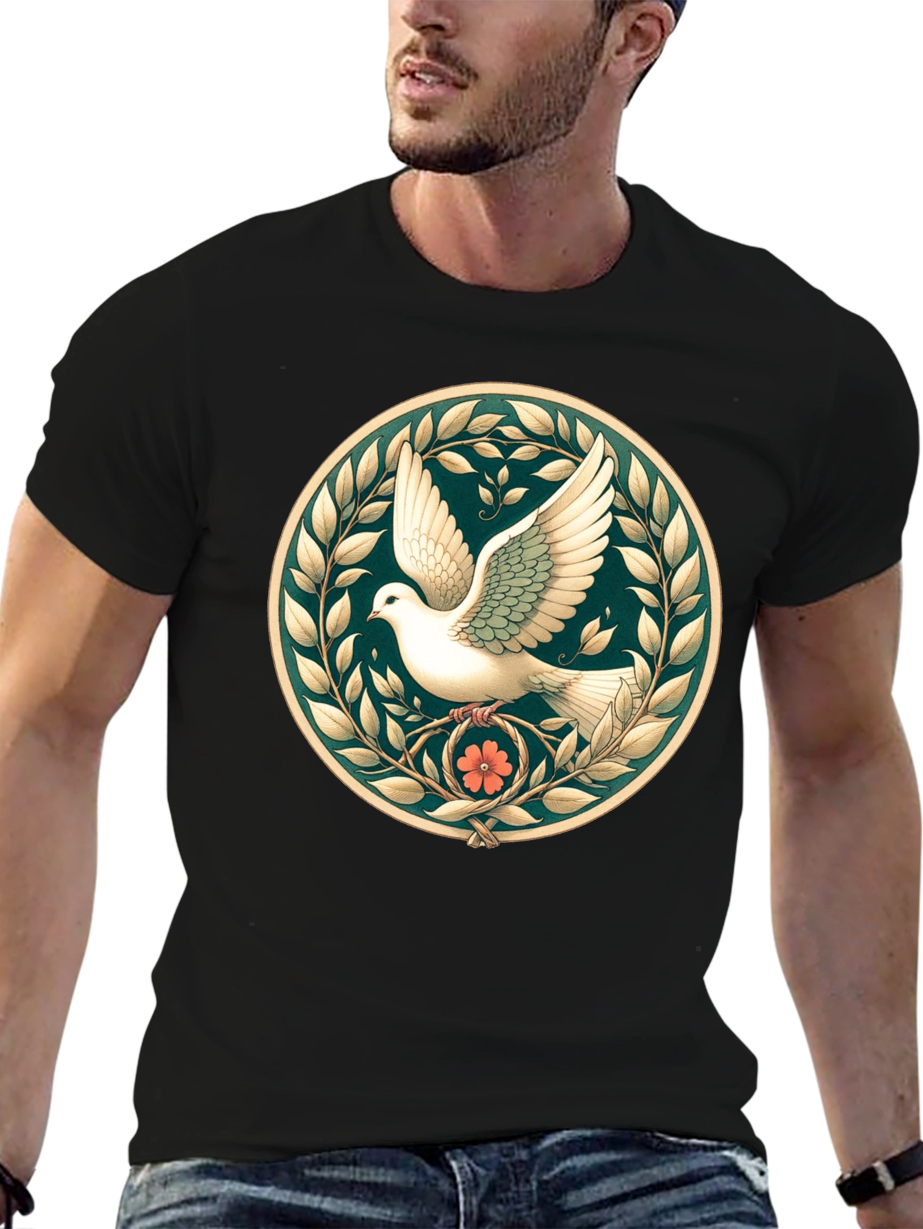 Peace Dove Graphic Tee - Black Unisex Shirt