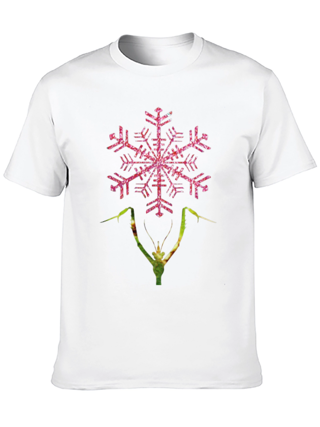 Snowflake Praying Mantis Graphic T-Shirt