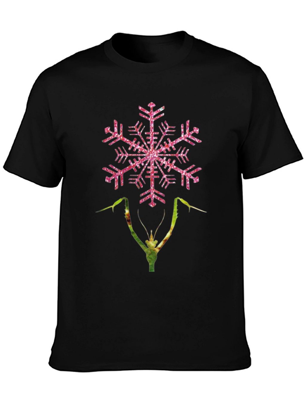 Snowflake Praying Mantis Graphic T-Shirt