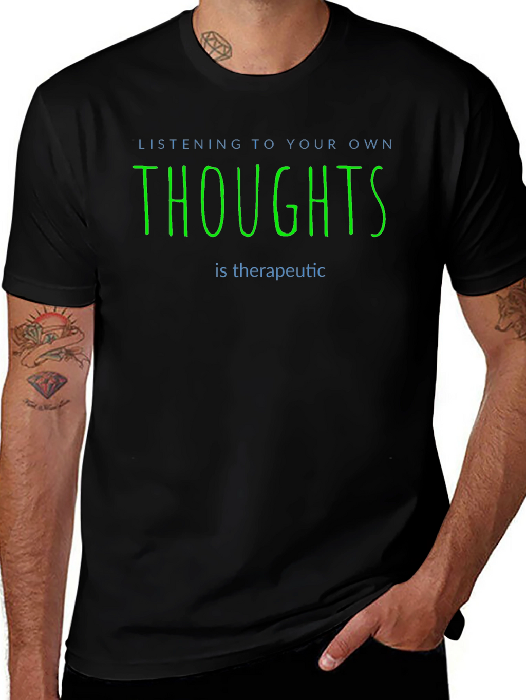 Therapeutic Thoughts Graphic T-Shirt - Black