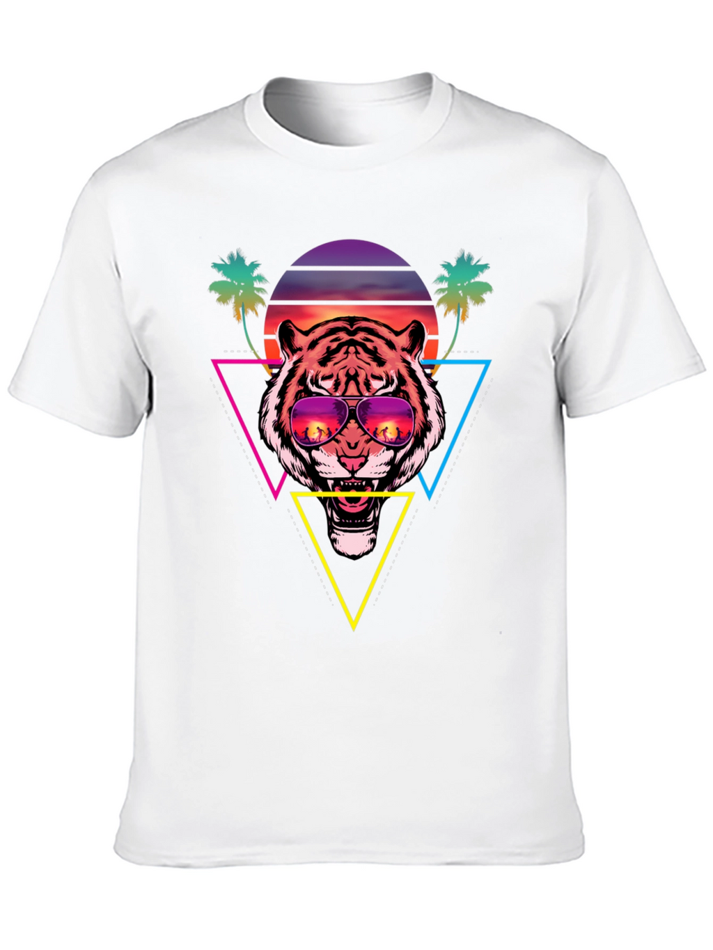 Retro Tiger Graphic Tee - Sunset Vibes