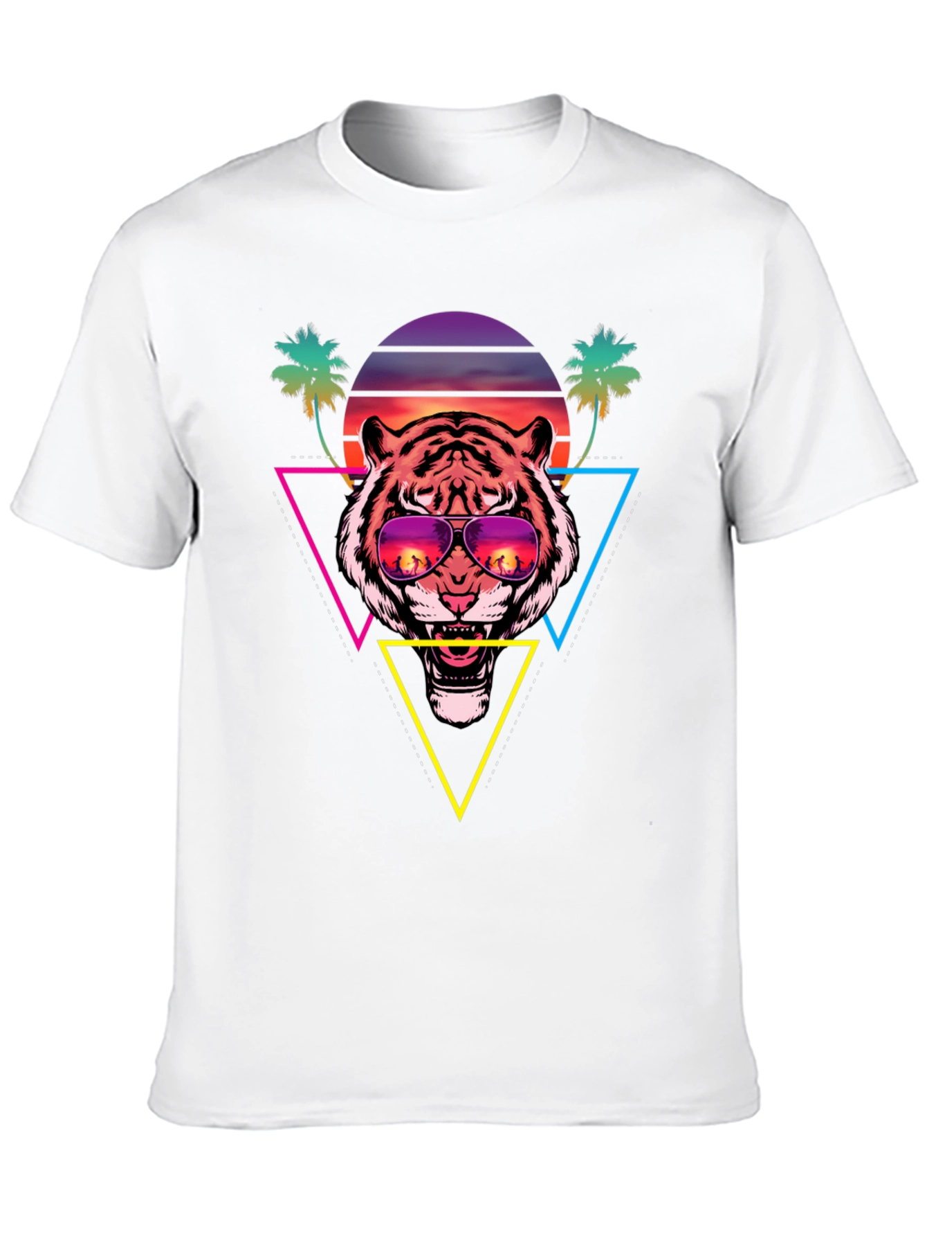 Retro Tiger Graphic Tee - Sunset Vibes