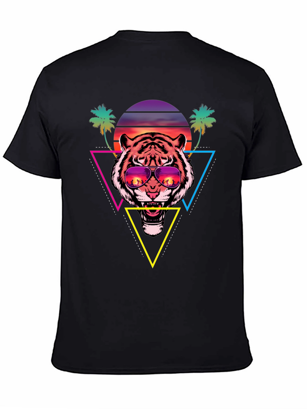 Retro Tiger Graphic Tee - Sunset Vibes