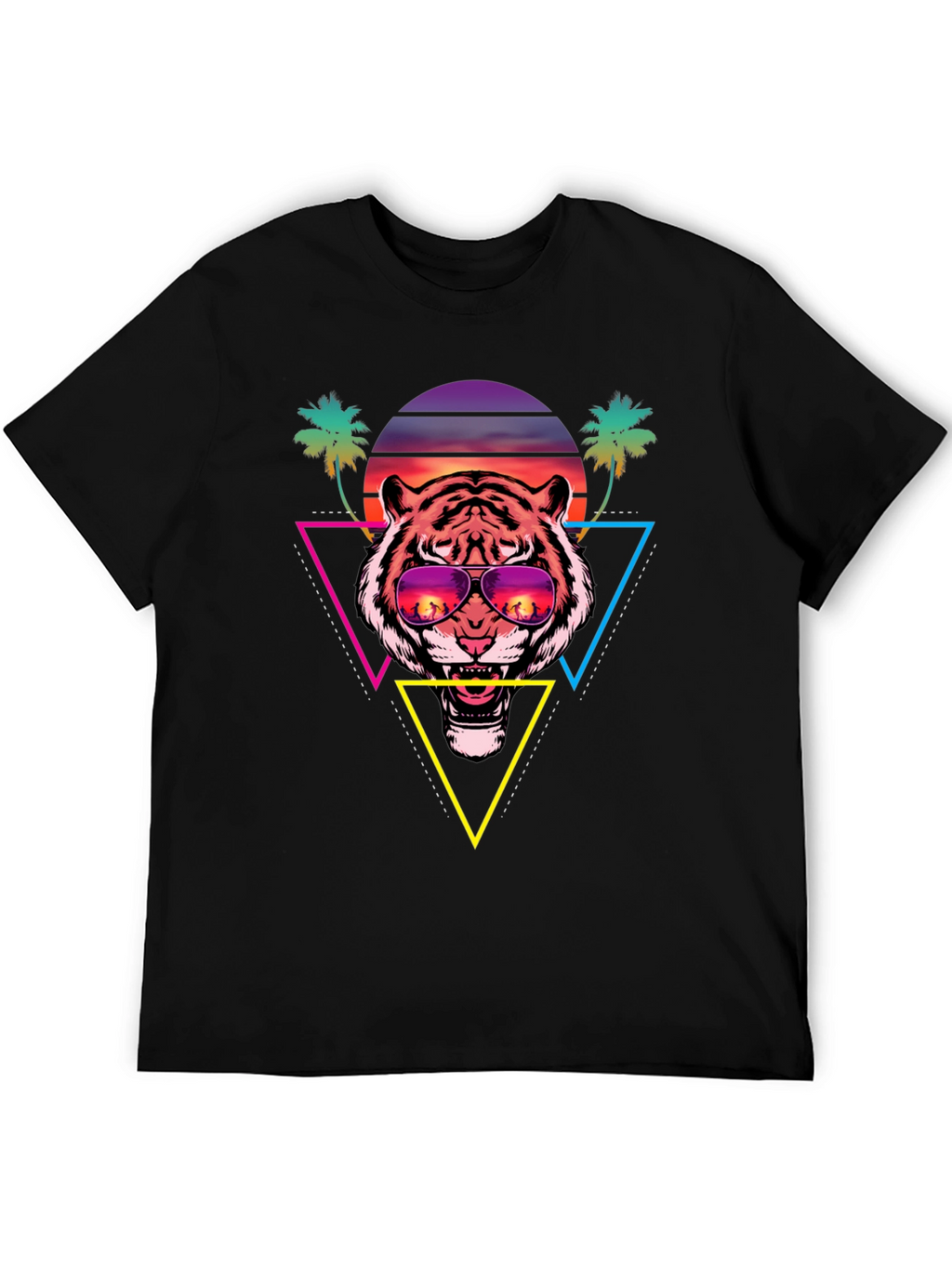 Retro Tiger Graphic Tee - Sunset Vibes