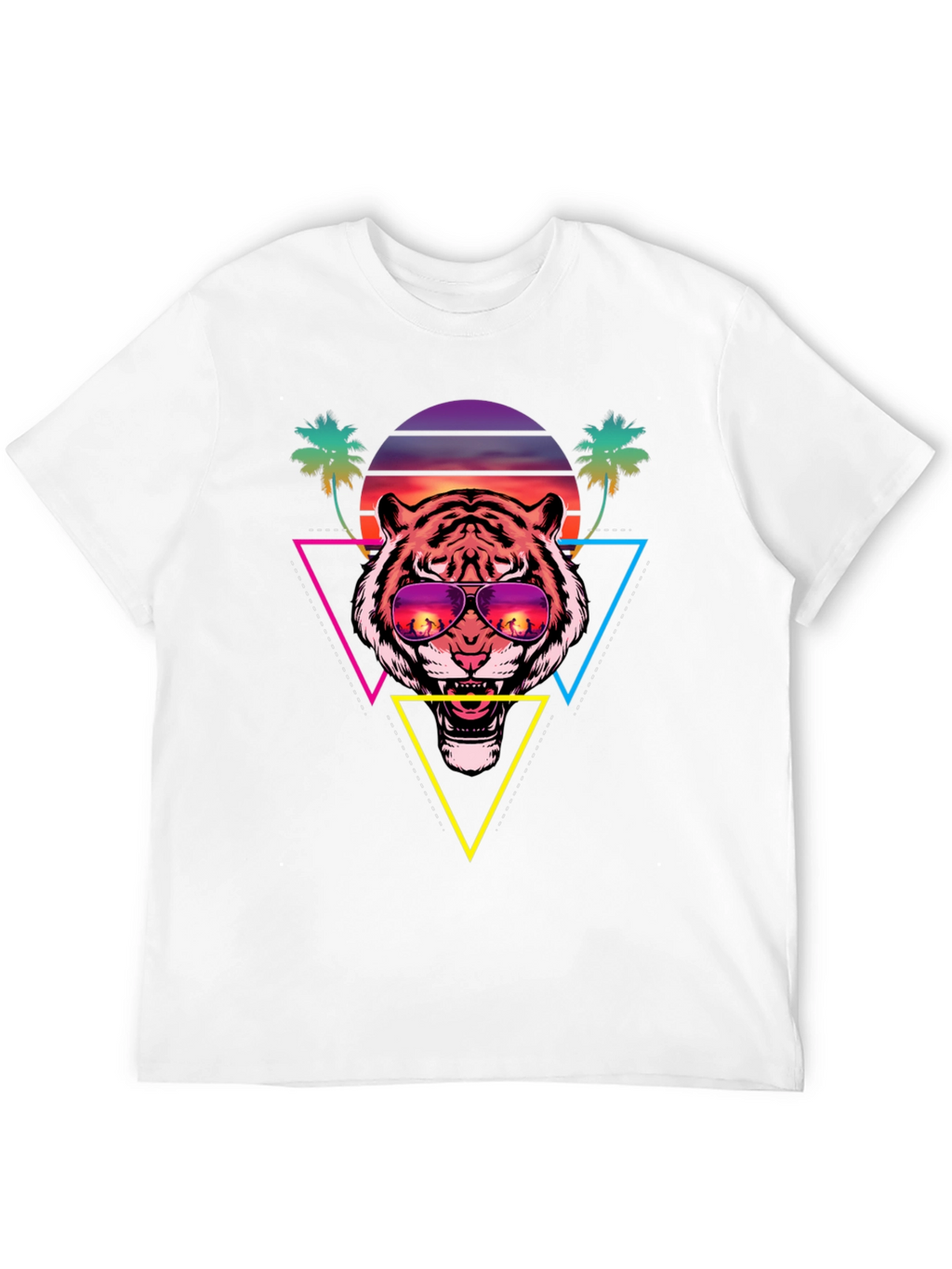 Retro Tiger Graphic Tee - Sunset Vibes