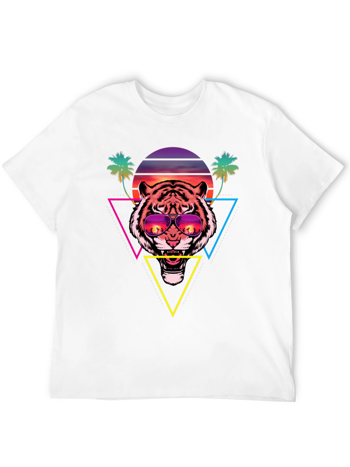 Retro Tiger Graphic Tee - Sunset Vibes