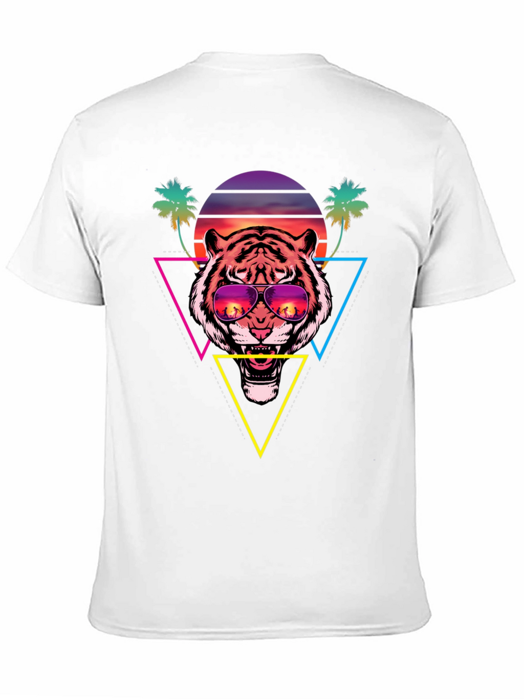 Retro Tiger Graphic Tee - Sunset Vibes