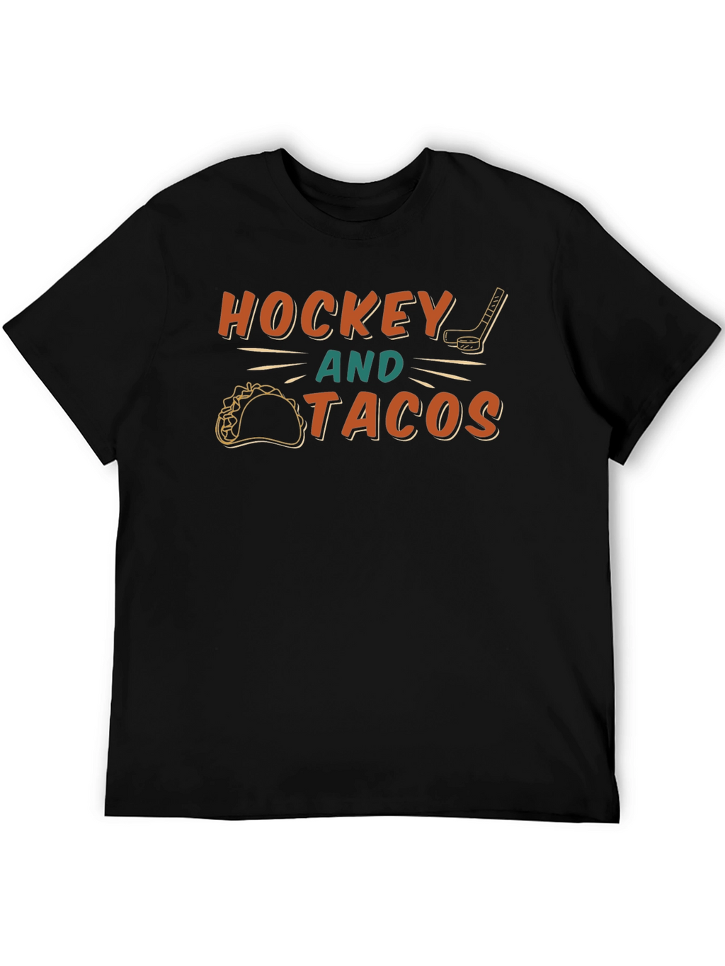 Hockey and Tacos Graphic T-Shirt - Black
