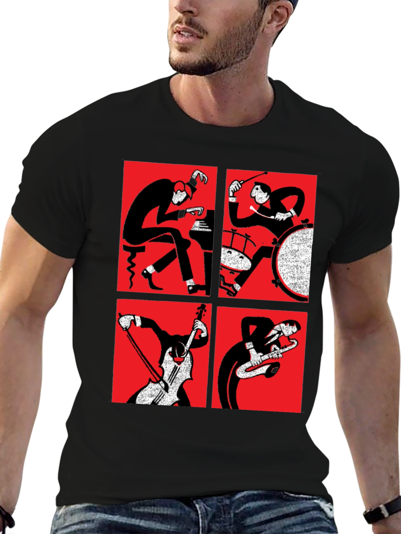 Jazz Quartet Graphic Print T-Shirt