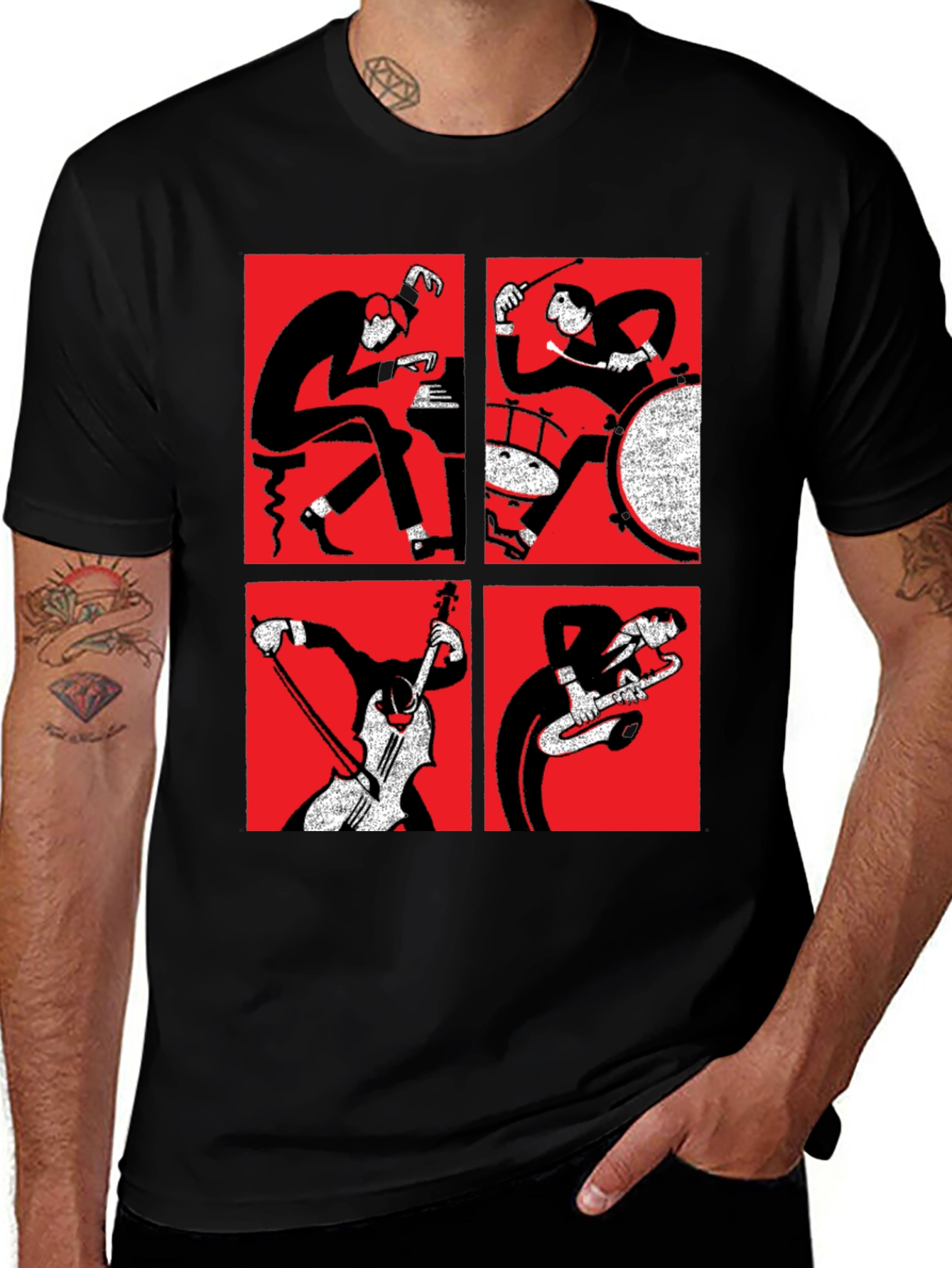 Jazz Quartet Graphic Print T-Shirt