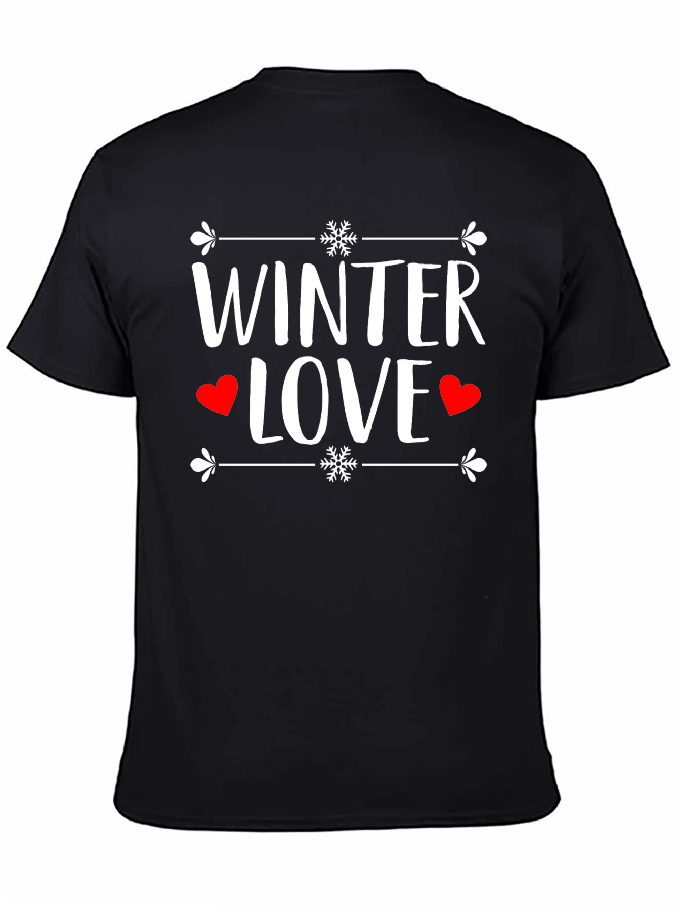 Winter Love Graphic Tee Shirt - Black