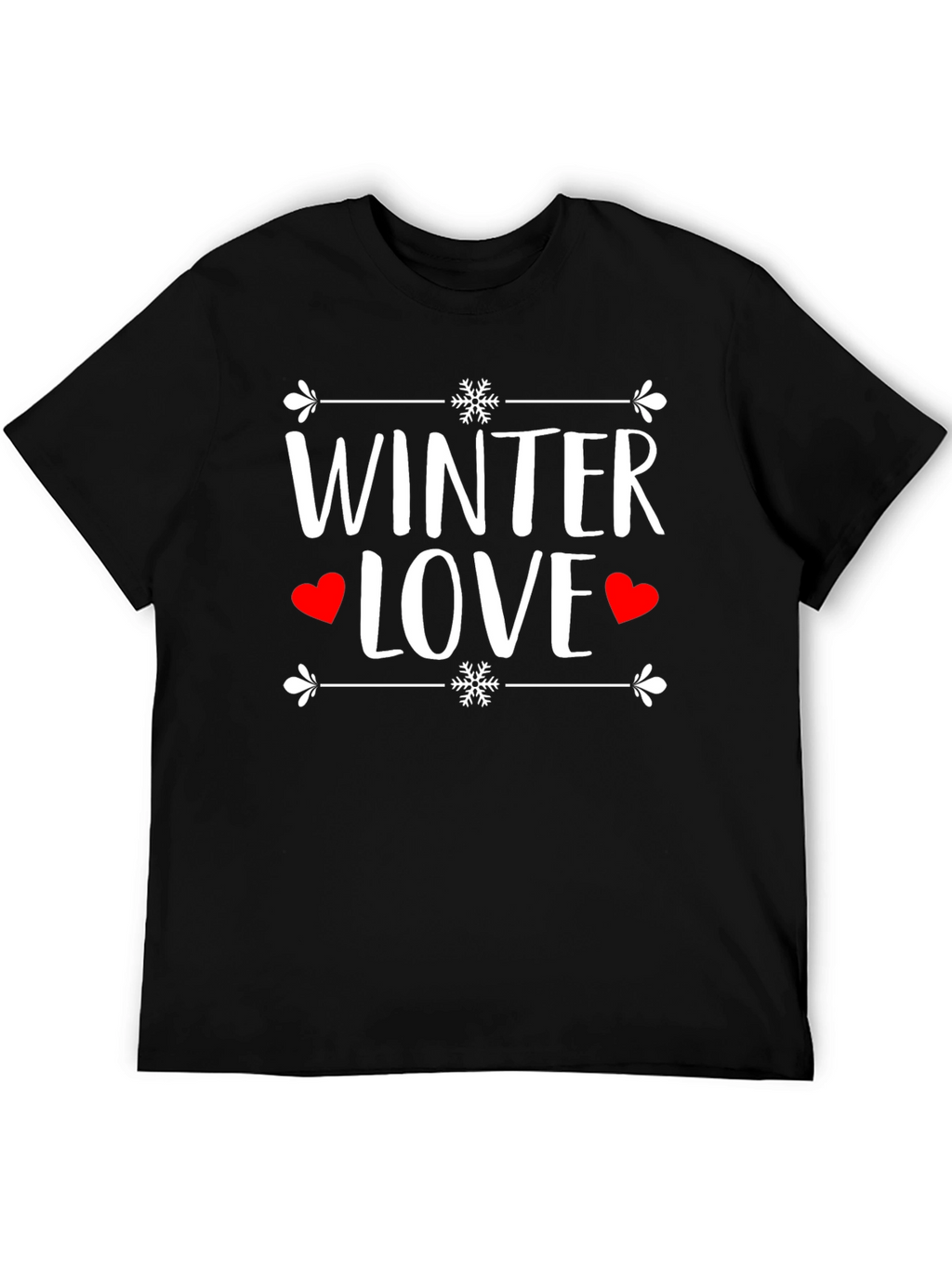 Winter Love Graphic Tee Shirt - Black