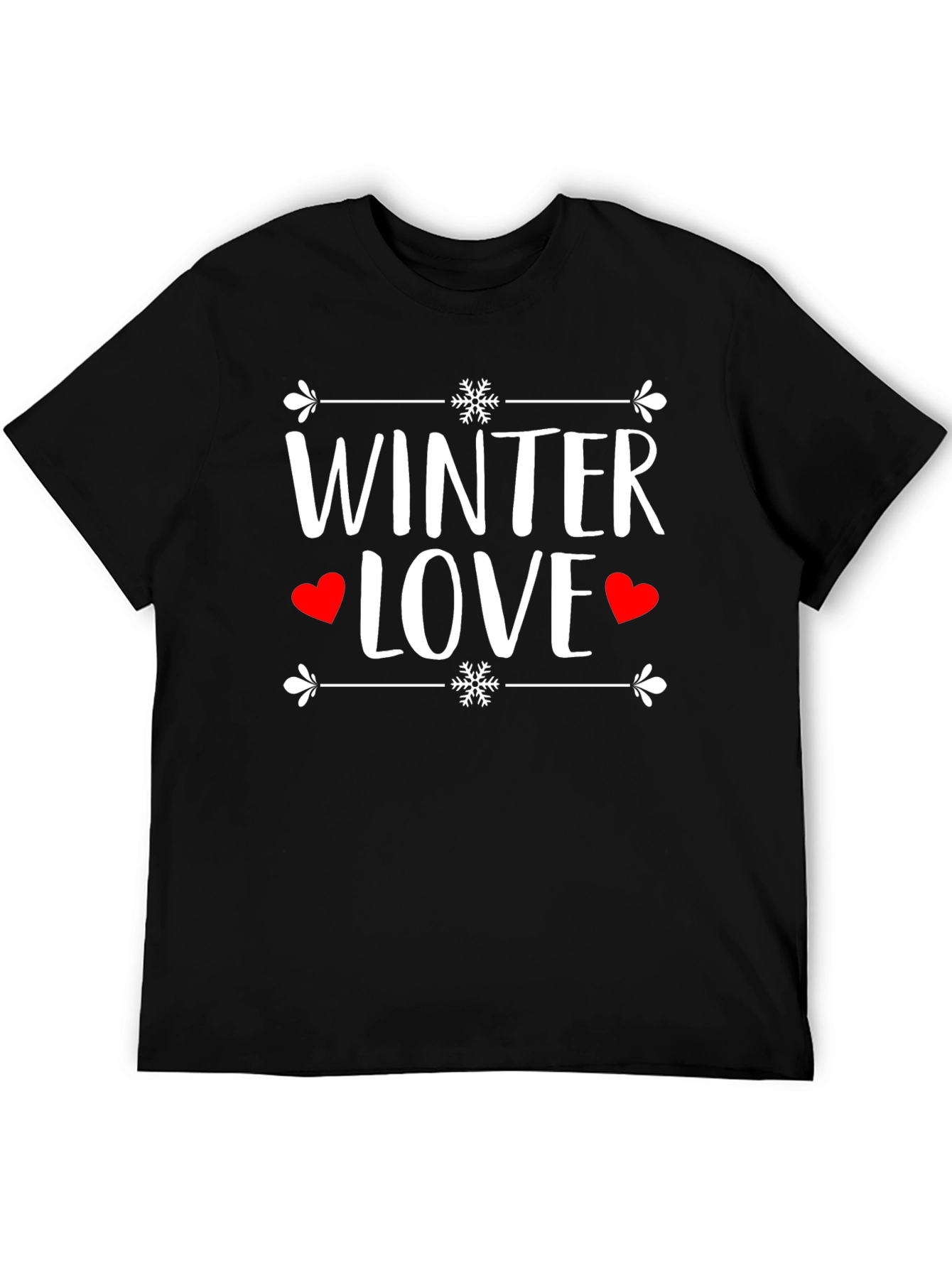 Winter Love Graphic Tee Shirt - Black