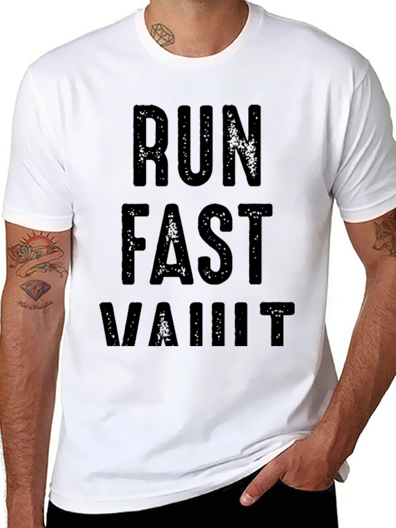 Run Fast Vault T-Shirt - Black Graphic Tee
