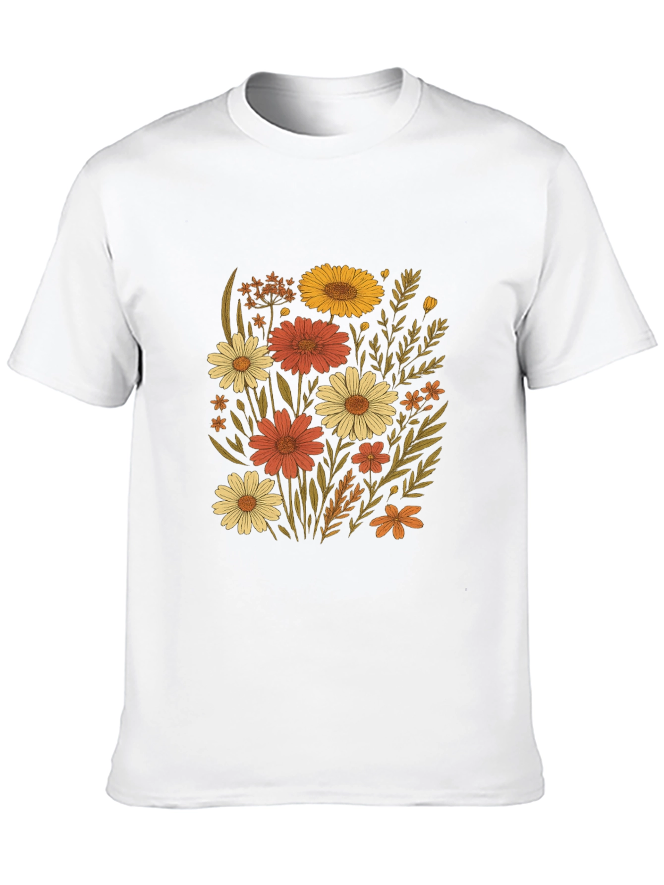Floral Graphic Print Black T-Shirt