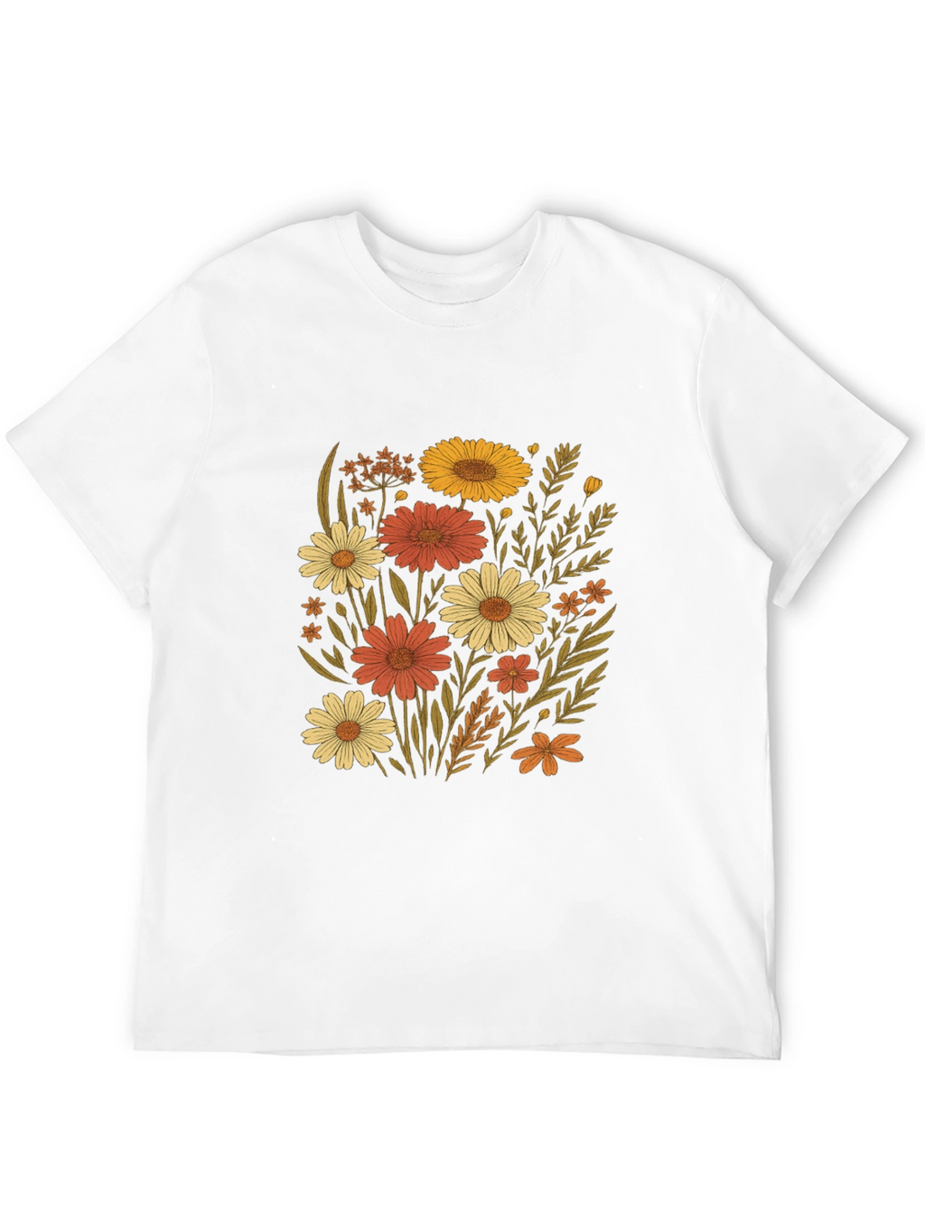 Floral Graphic Print Black T-Shirt