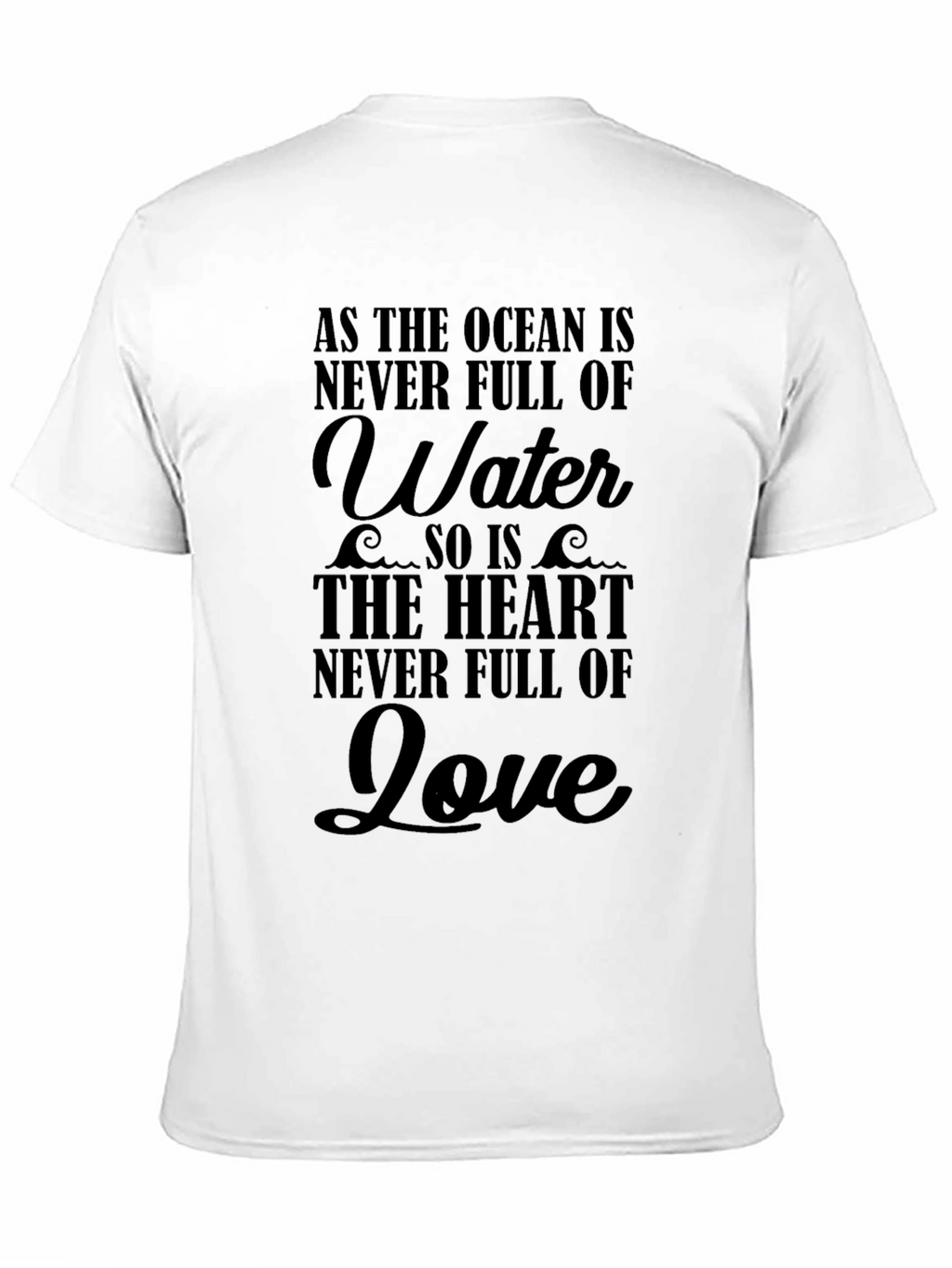 Ocean Heart Love T-Shirt - Black Graphic Tee