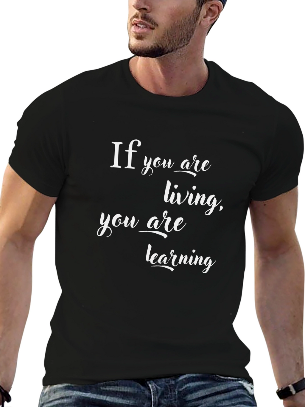 Motivational T-Shirt: Living is Learning