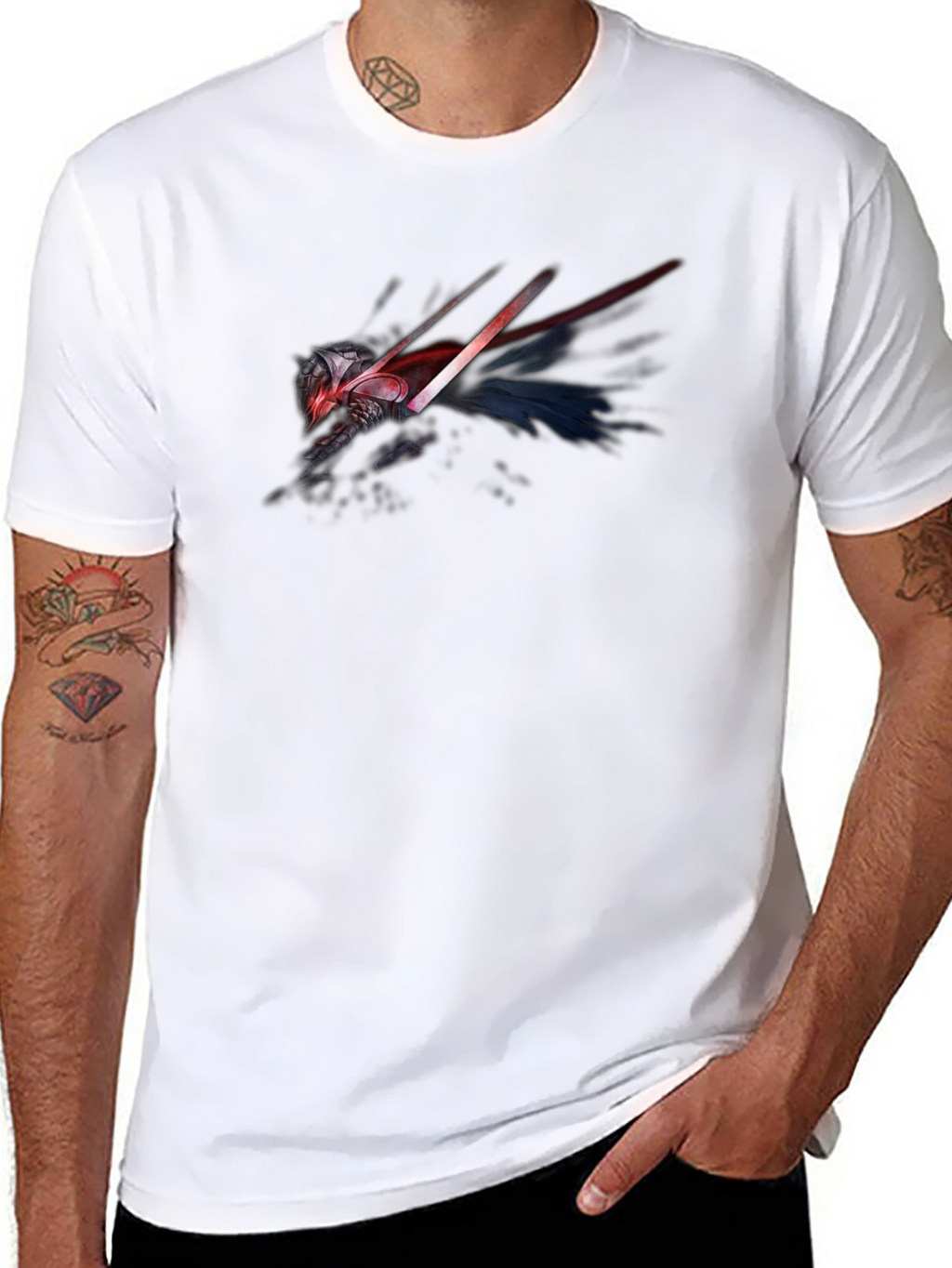 Sci-Fi Warrior Graphic Black T-Shirt