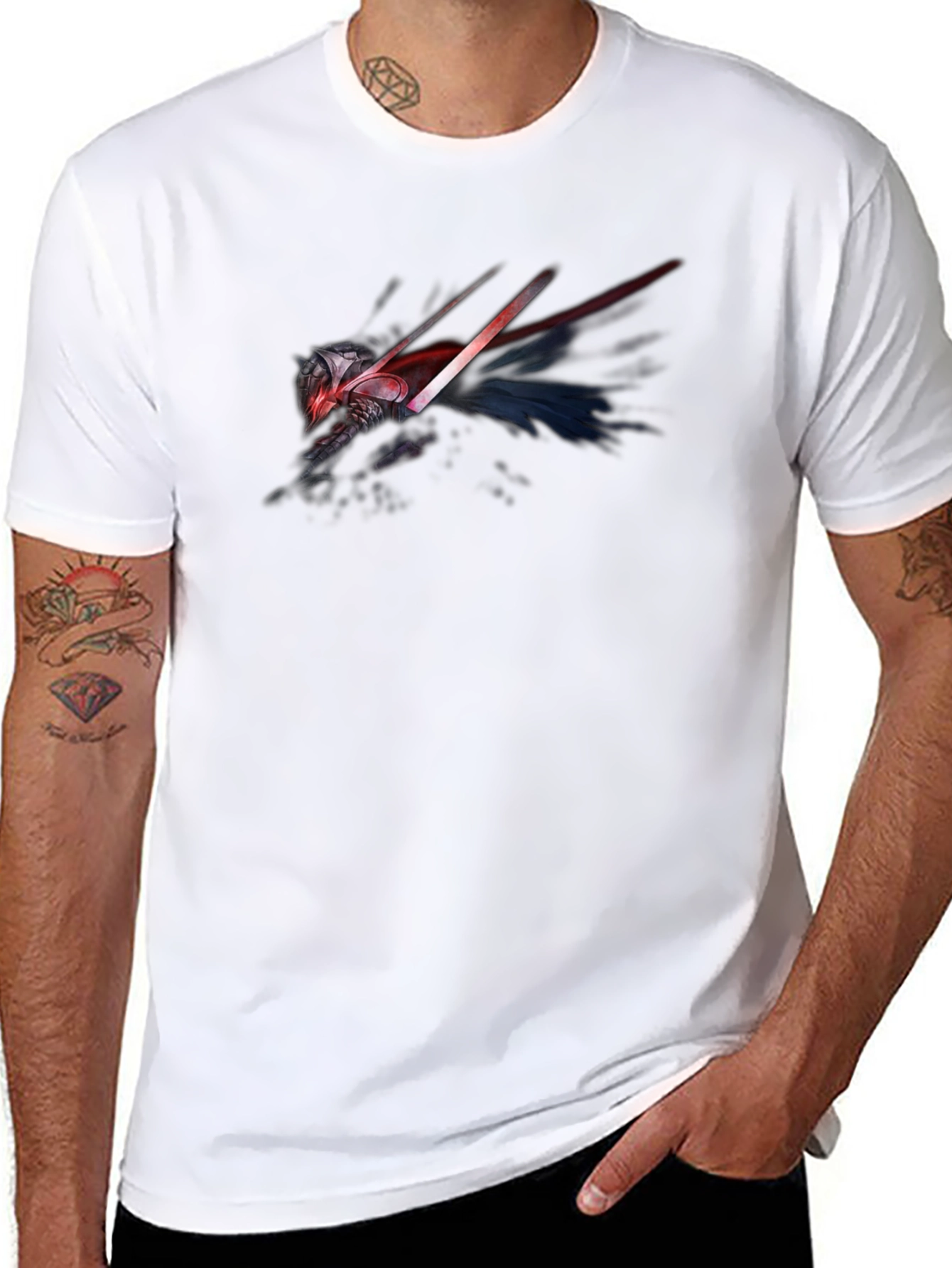 Sci-Fi Warrior Graphic Black T-Shirt