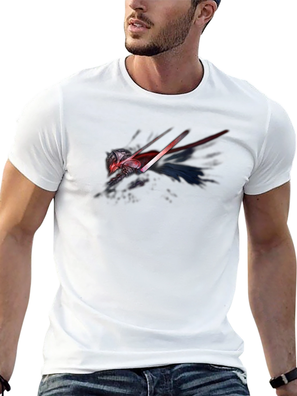 Sci-Fi Warrior Graphic Black T-Shirt