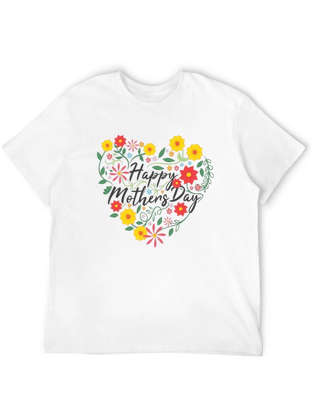 Floral Heart Happy Mothers Day Graphic Tee