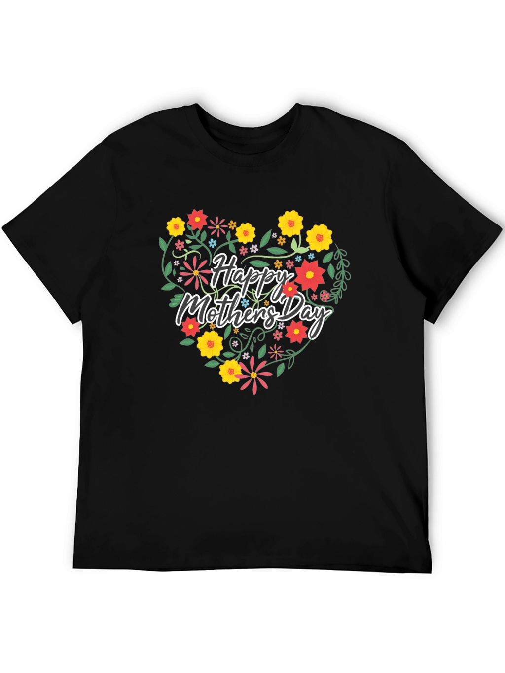 Floral Heart Happy Mothers Day Graphic Tee