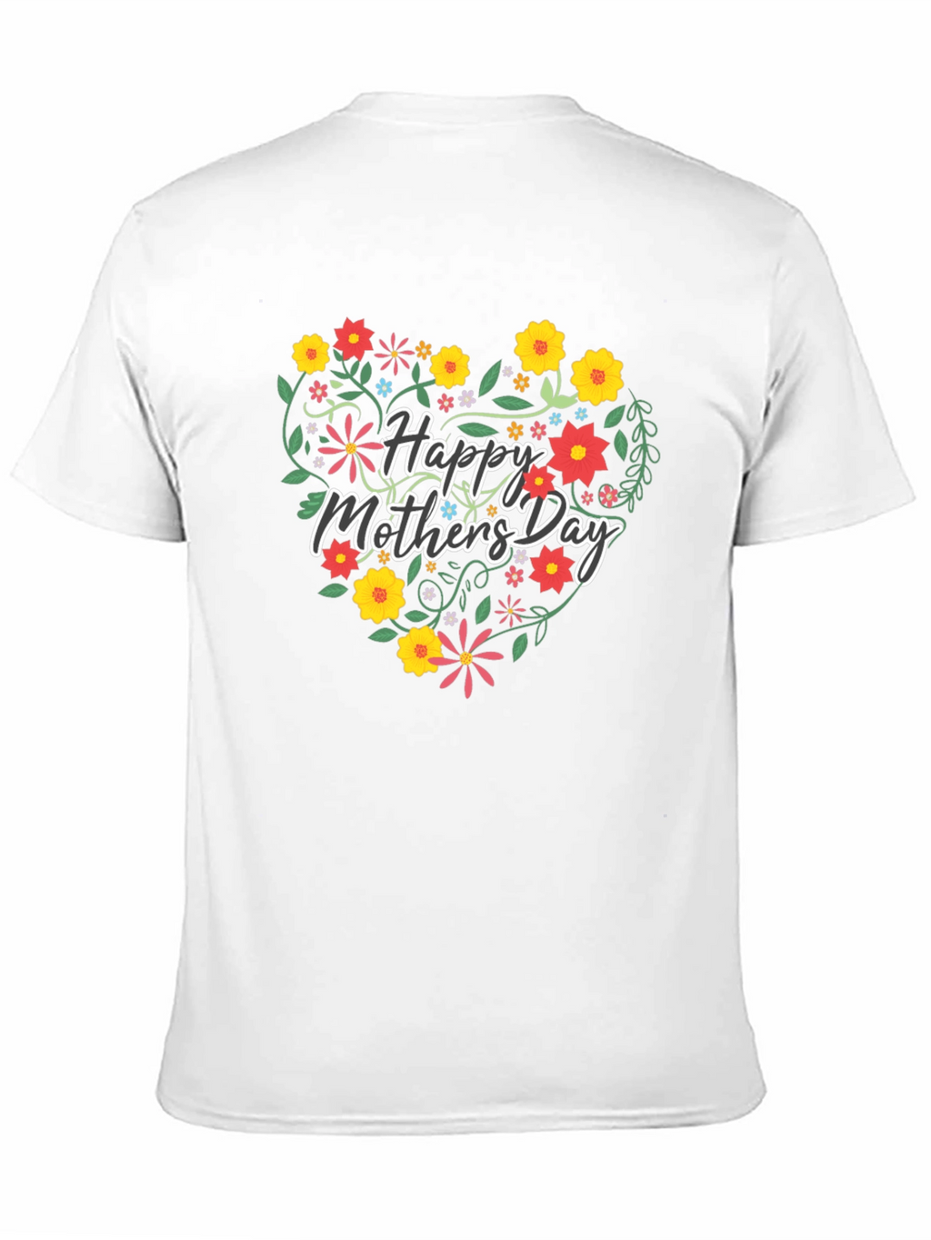 Floral Heart Happy Mothers Day Graphic Tee