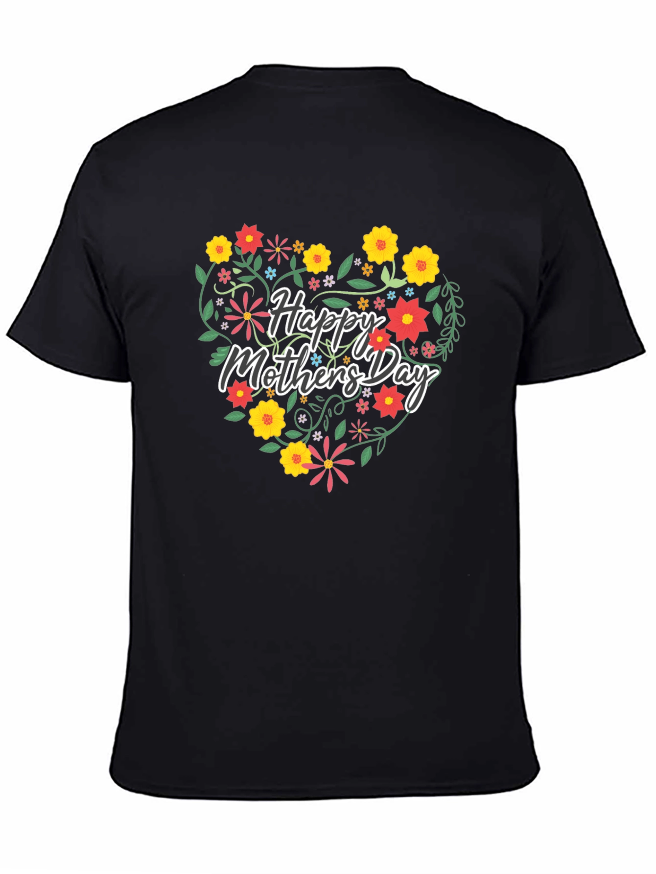 Floral Heart Happy Mothers Day Graphic Tee